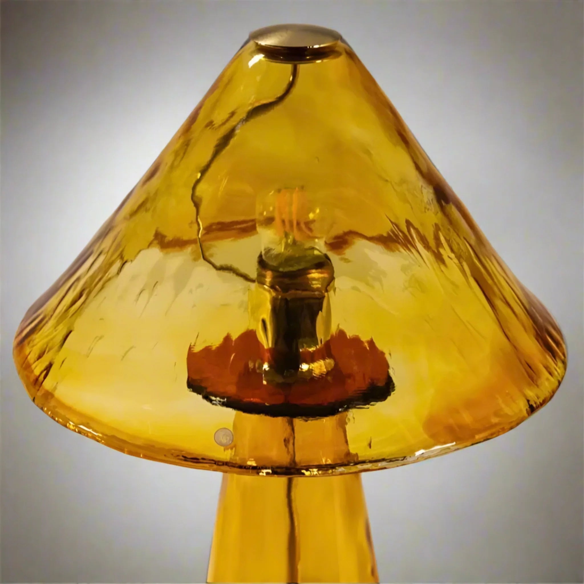 Solglod Retro Amber Glass Table Lamp for Interiors, Lamps, Home