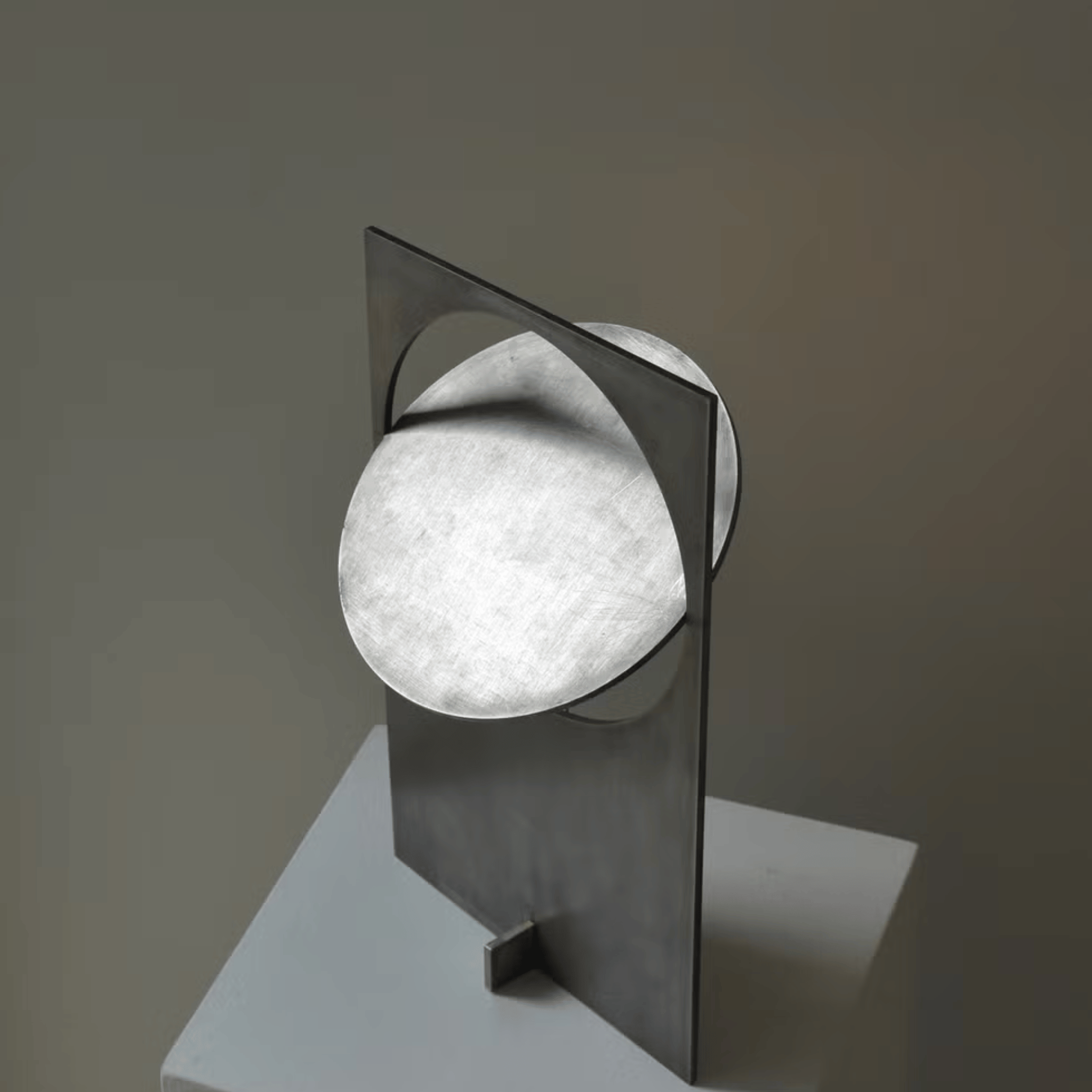 Solring Sculptural Silver Table Lamp with Warm Glow, Lamps, Modern Sunset