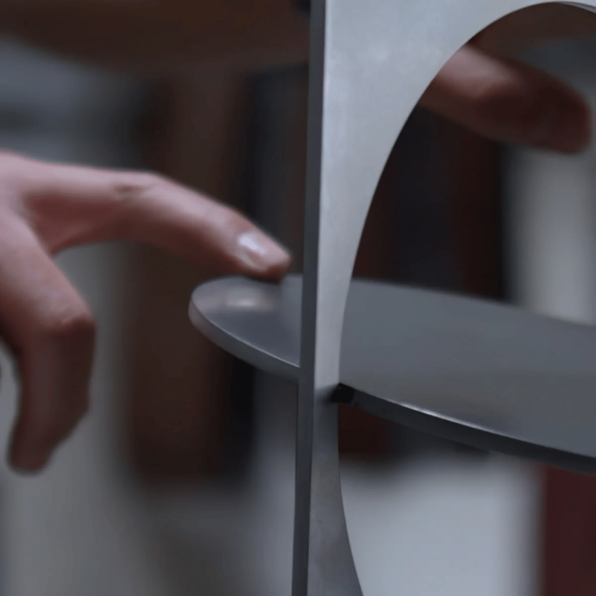 Solring Sculptural Silver Table Lamp with Warm Glow, Lamps, Modern Sunset