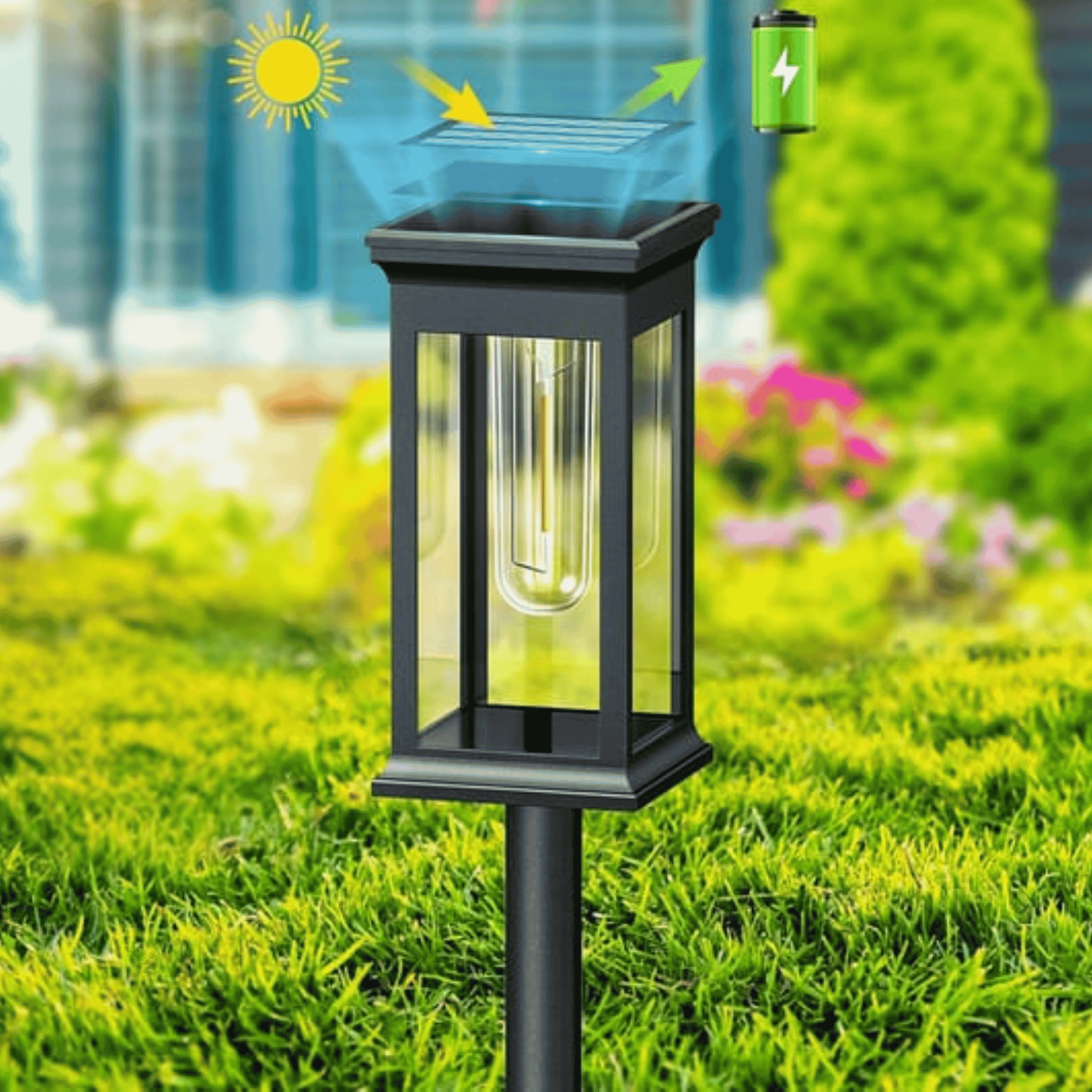 Solsti Solar Outdoor Path Lights 2700K Warm White, Landscape Pathway Lighting, Garden