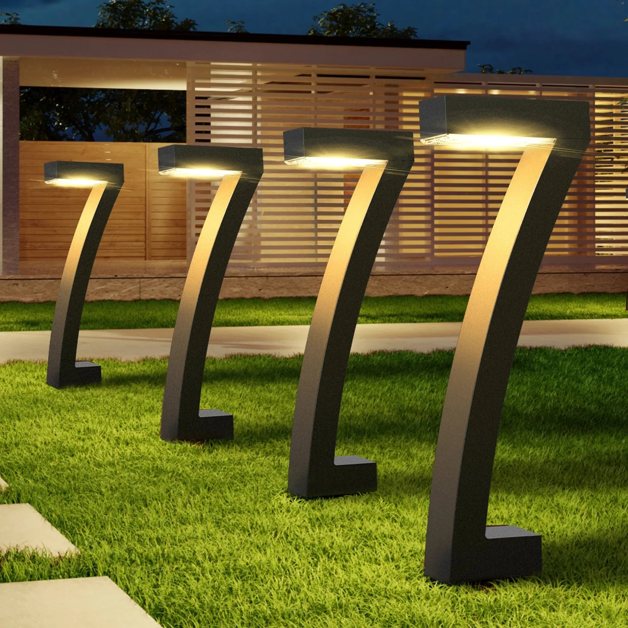Solsti Solar Garden Path Lights Outdoor Warm White, 6 Pack, Landscape Pathway Lighting, 2700K