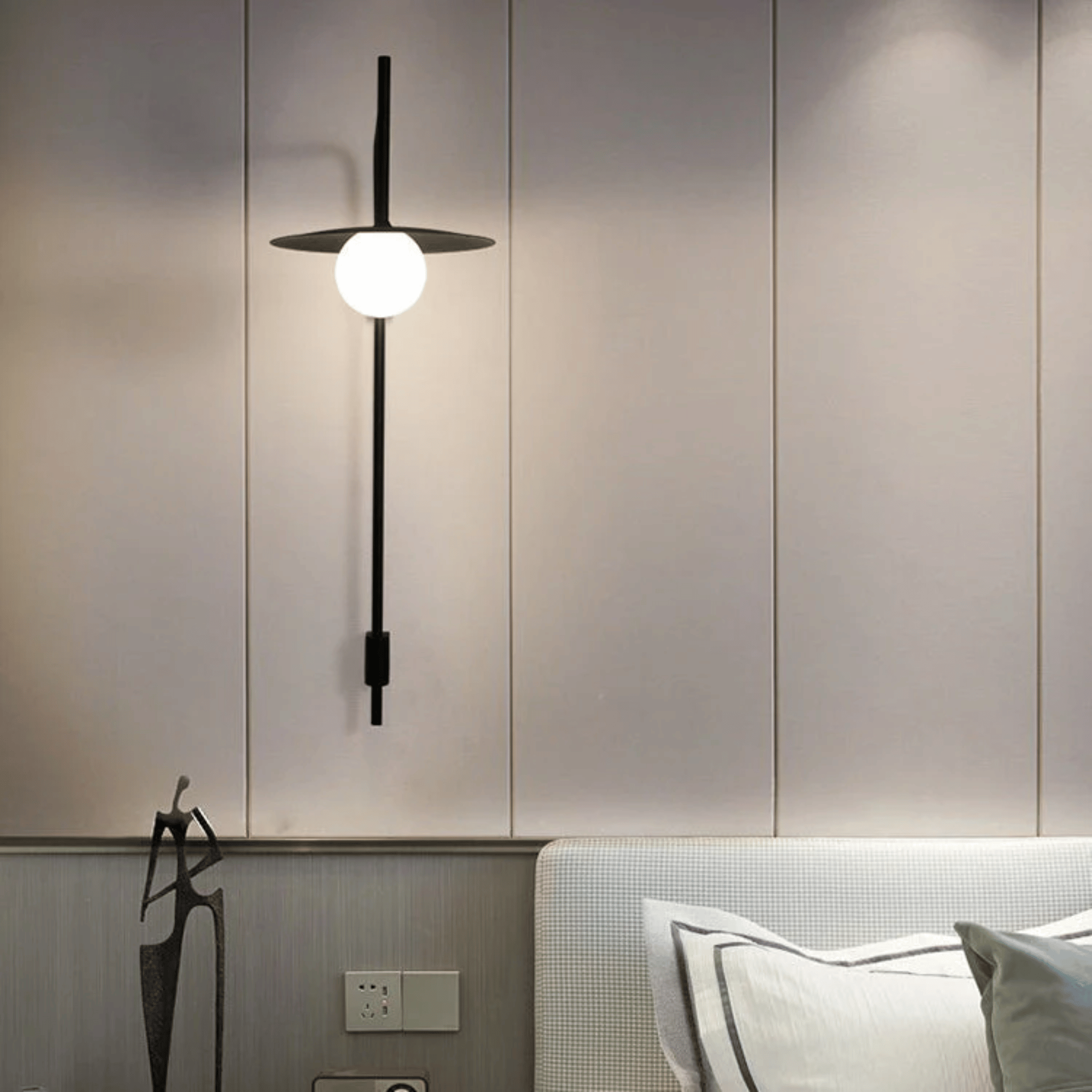 Nordic Dimmable LED Wall Sconce with Touch Dimmer, Light Fixtures, Solvik Frosted Glass