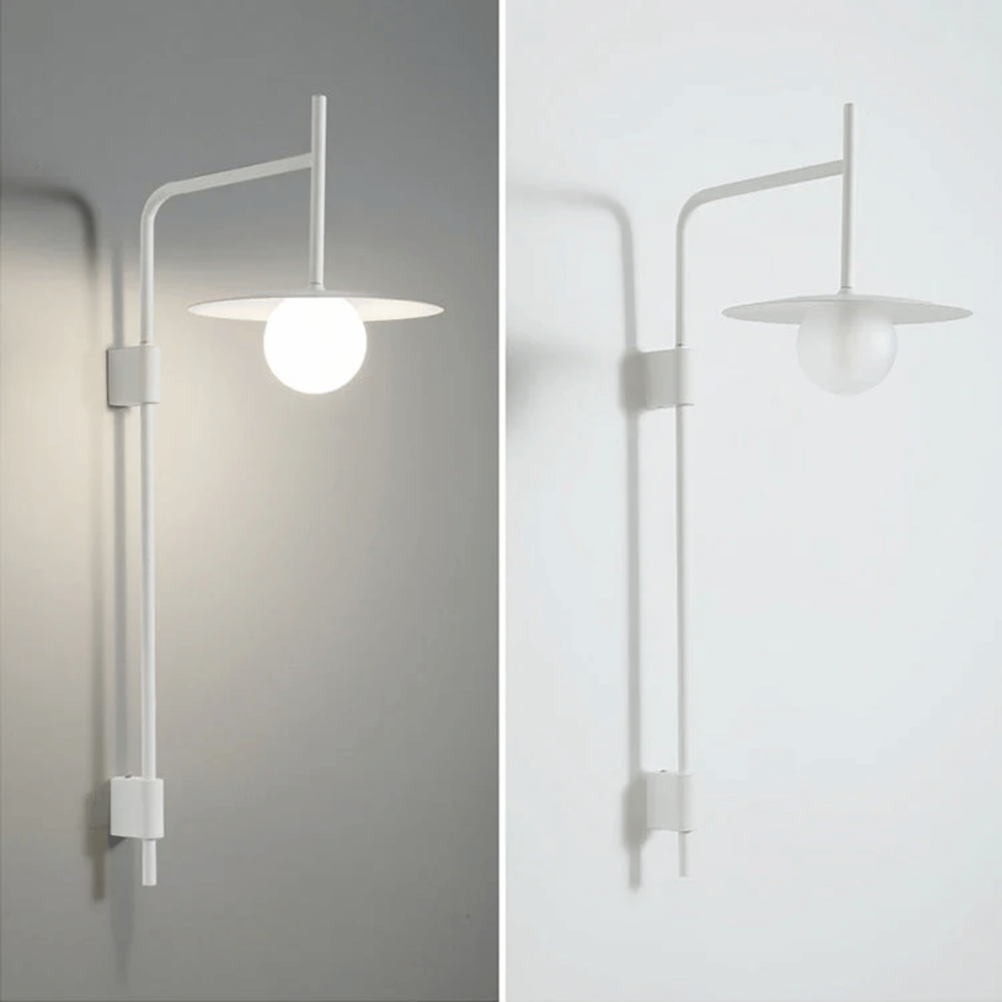 Nordic Dimmable LED Wall Sconce with Touch Dimmer, White, Light Fixtures, Solvik Frosted Glass