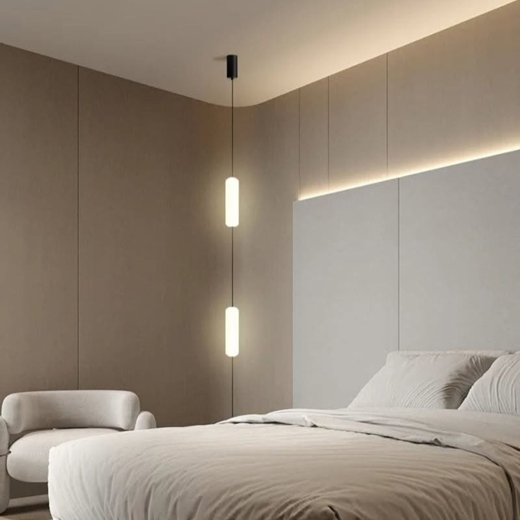 Stavlyn LED Floor-to-Ceiling Lamp Minimalist Nordic, 2 Heads / Warm Light, Floor Lamps, Linear to Ceiling