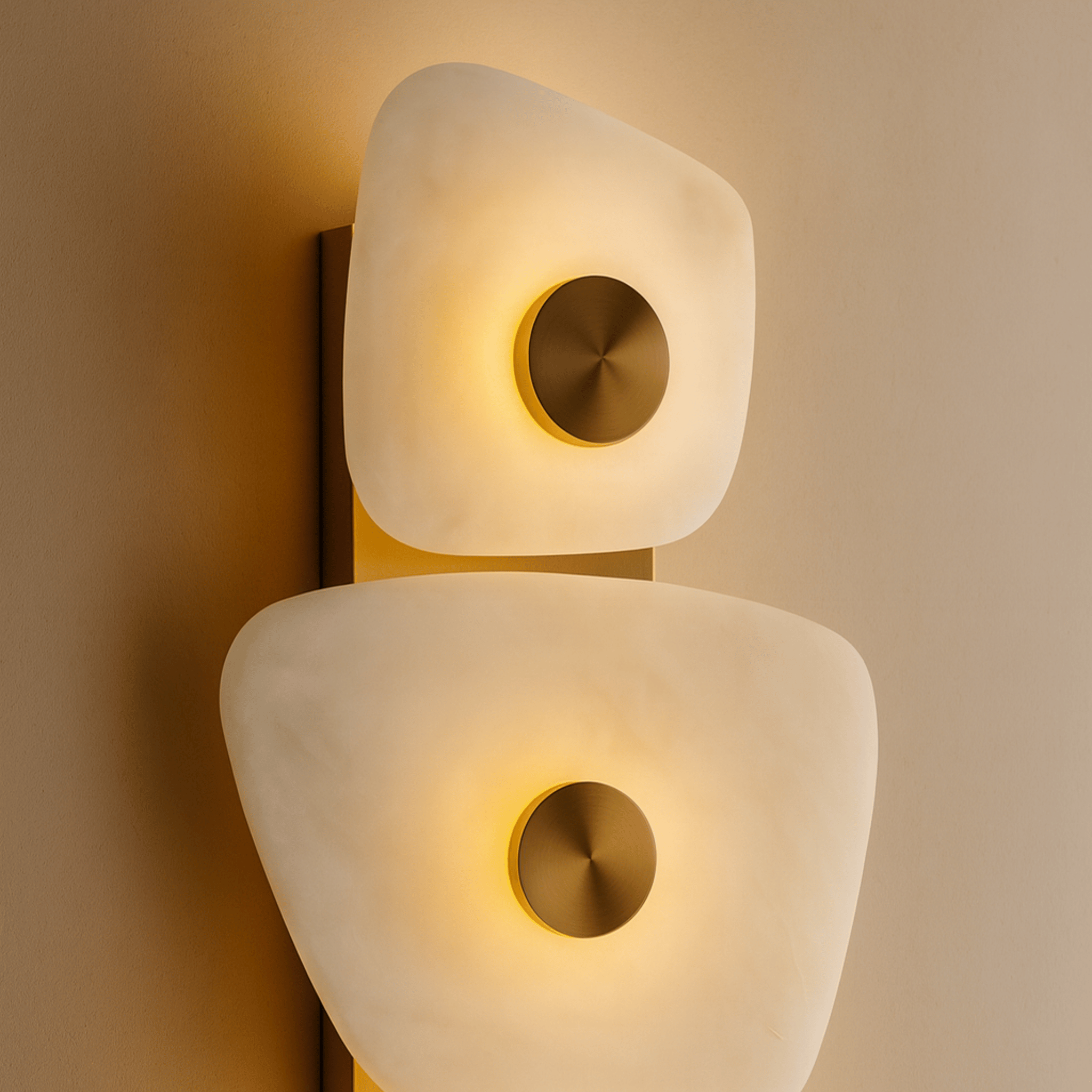 Marble Brass Trio Wall Sconce with Dimmable LED, Light Fixtures, Steinglo