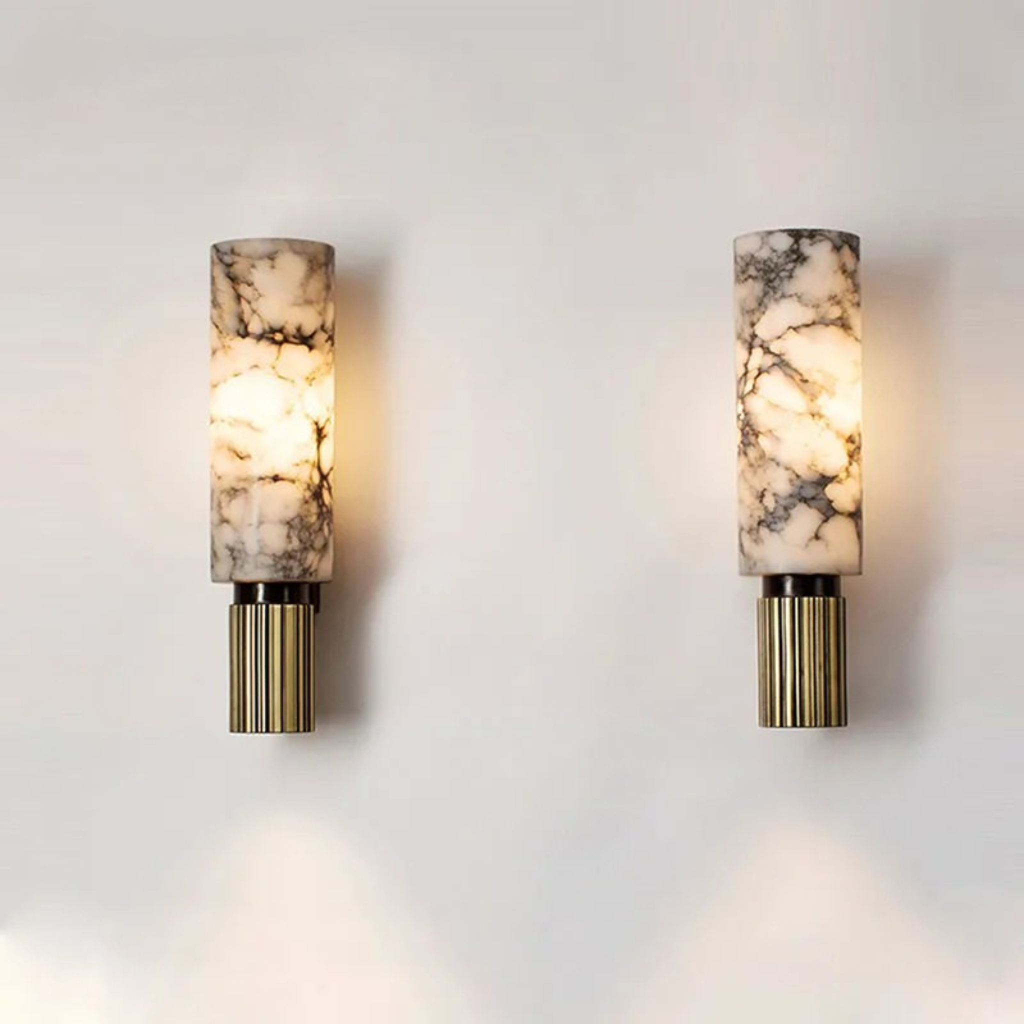 Steinglo Marble Bedside Wall Lamp Copper Sconce, Light Fixtures, Natural Accent
