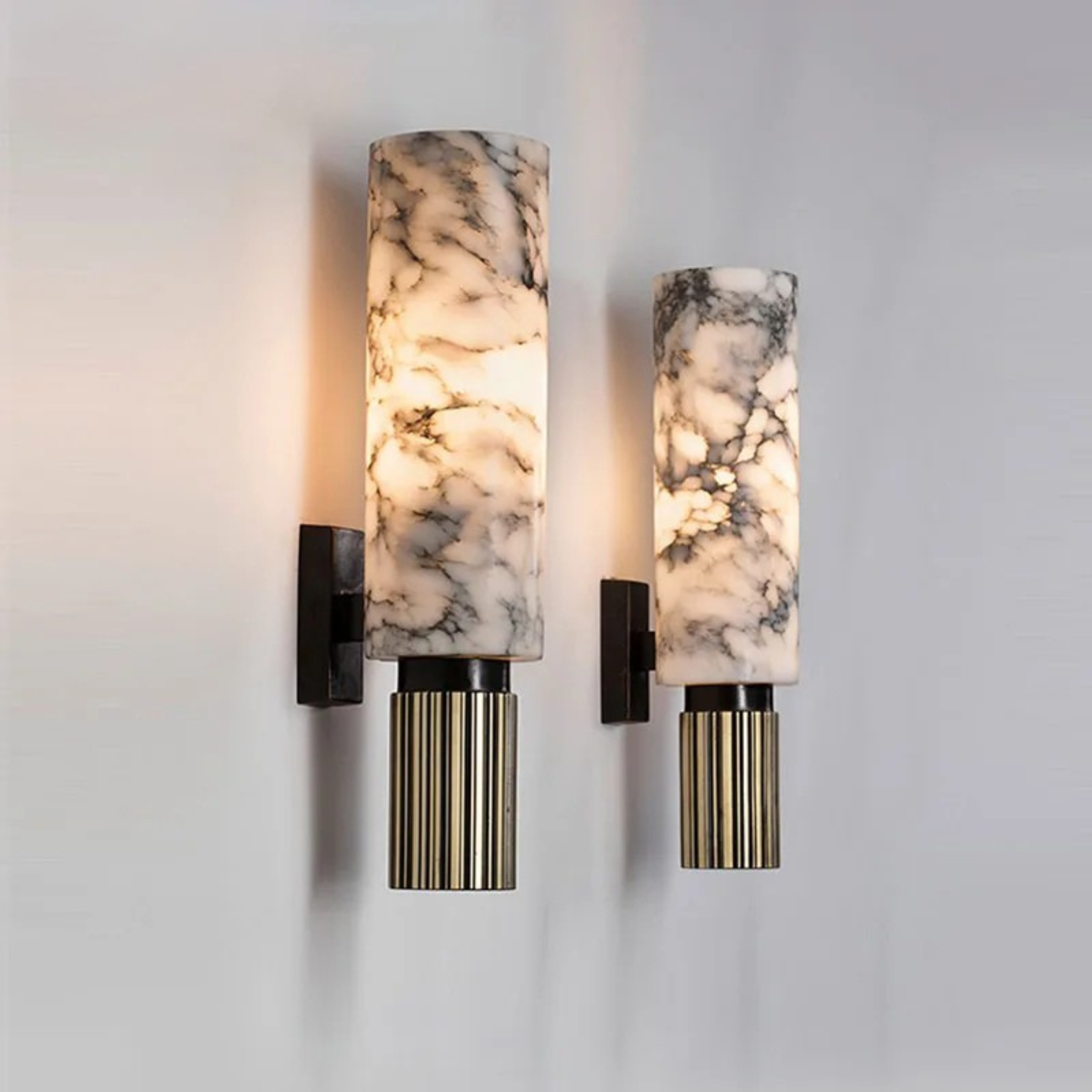 Steinglo Marble Bedside Wall Lamp Copper Sconce, Light Fixtures, Natural Accent