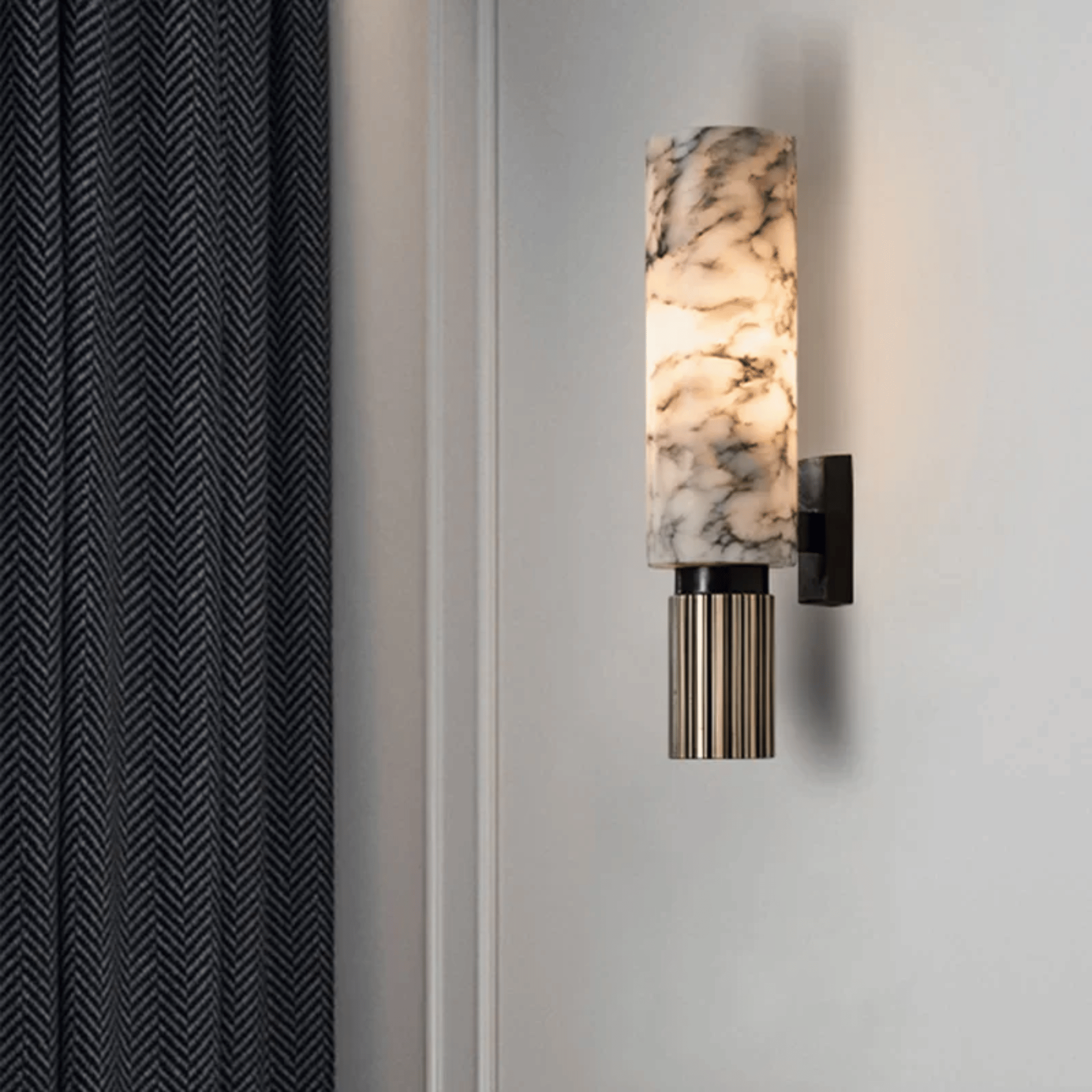Steinglo Marble Bedside Wall Lamp Copper Sconce, Light Fixtures, Natural Accent