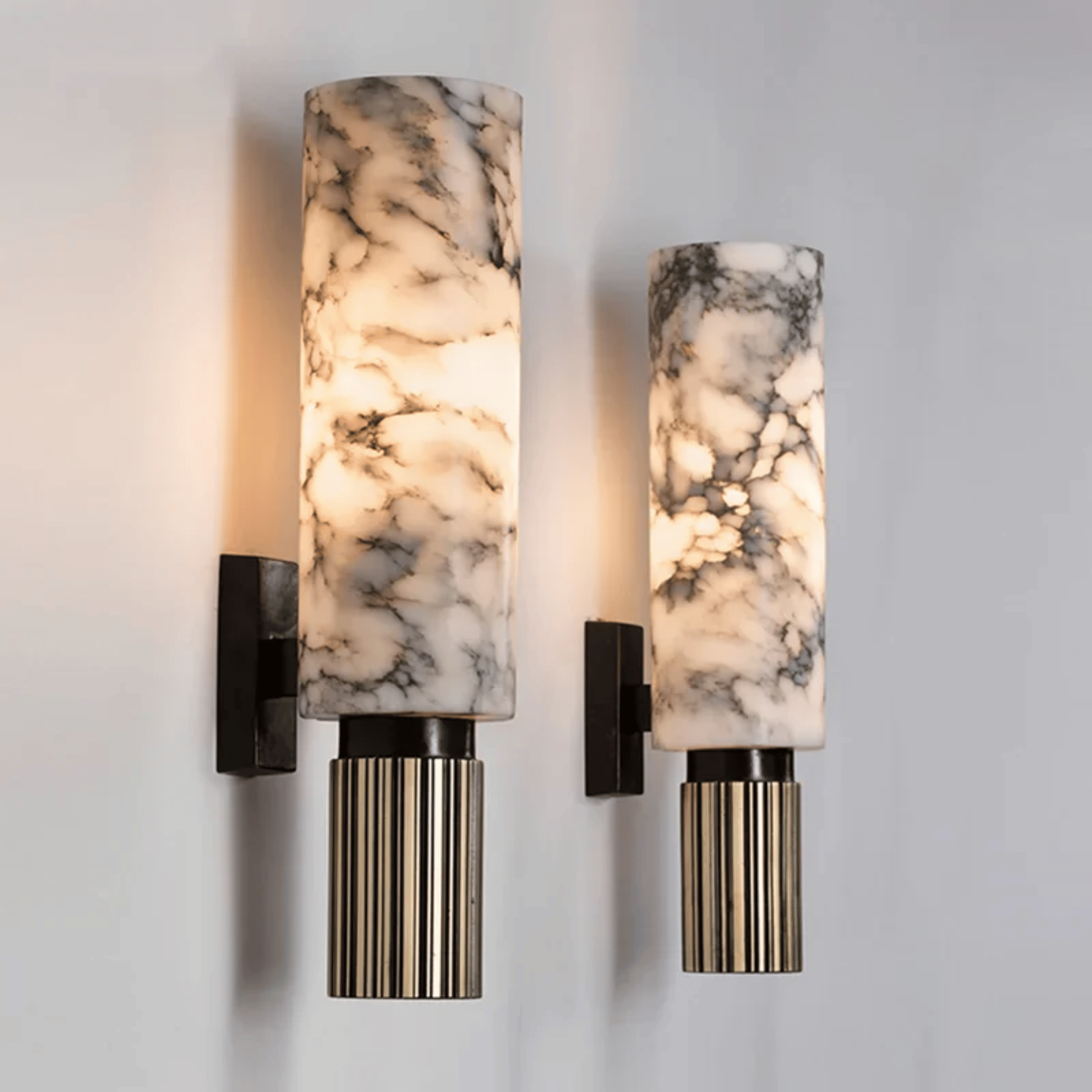 Steinglo Marble Bedside Wall Lamp Copper Sconce, Light Fixtures, Natural Accent
