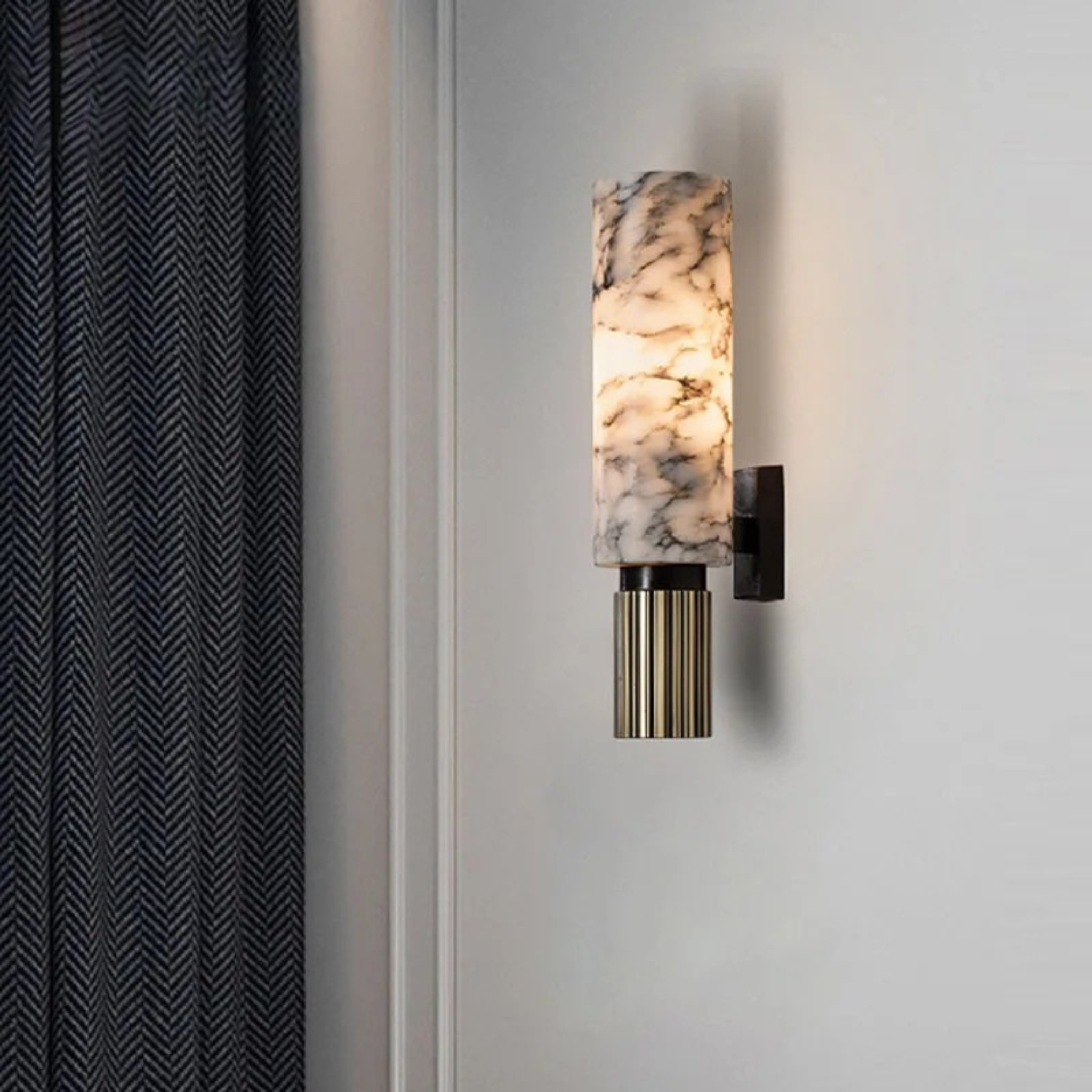 Steinglo Marble Bedside Wall Lamp Copper Sconce, Light Fixtures, Natural Accent