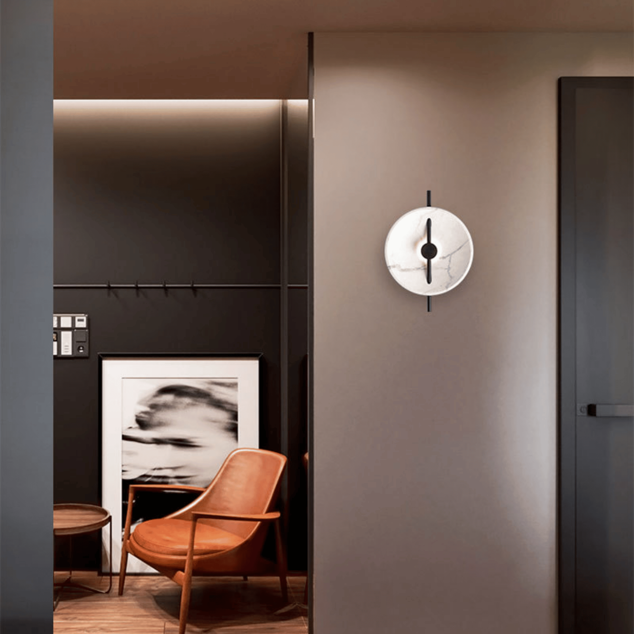 Sculptural Marble Effect LED Wall Light by Skonne, Fixtures, Steinlys