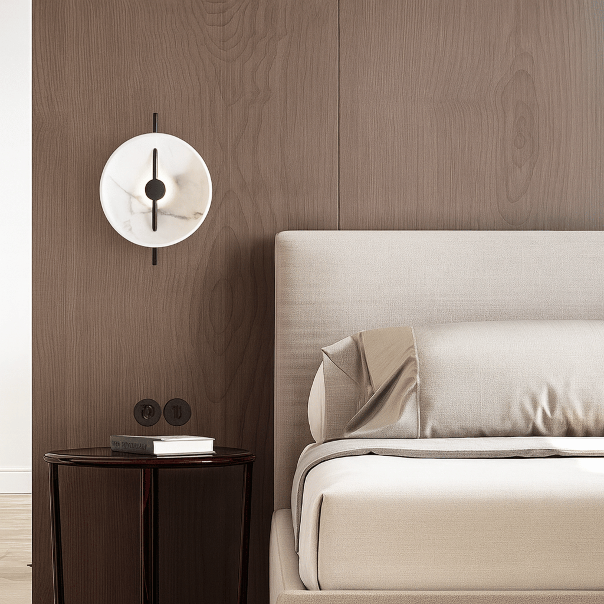 Sculptural Marble Effect LED Wall Light by Skonne, Fixtures, Steinlys