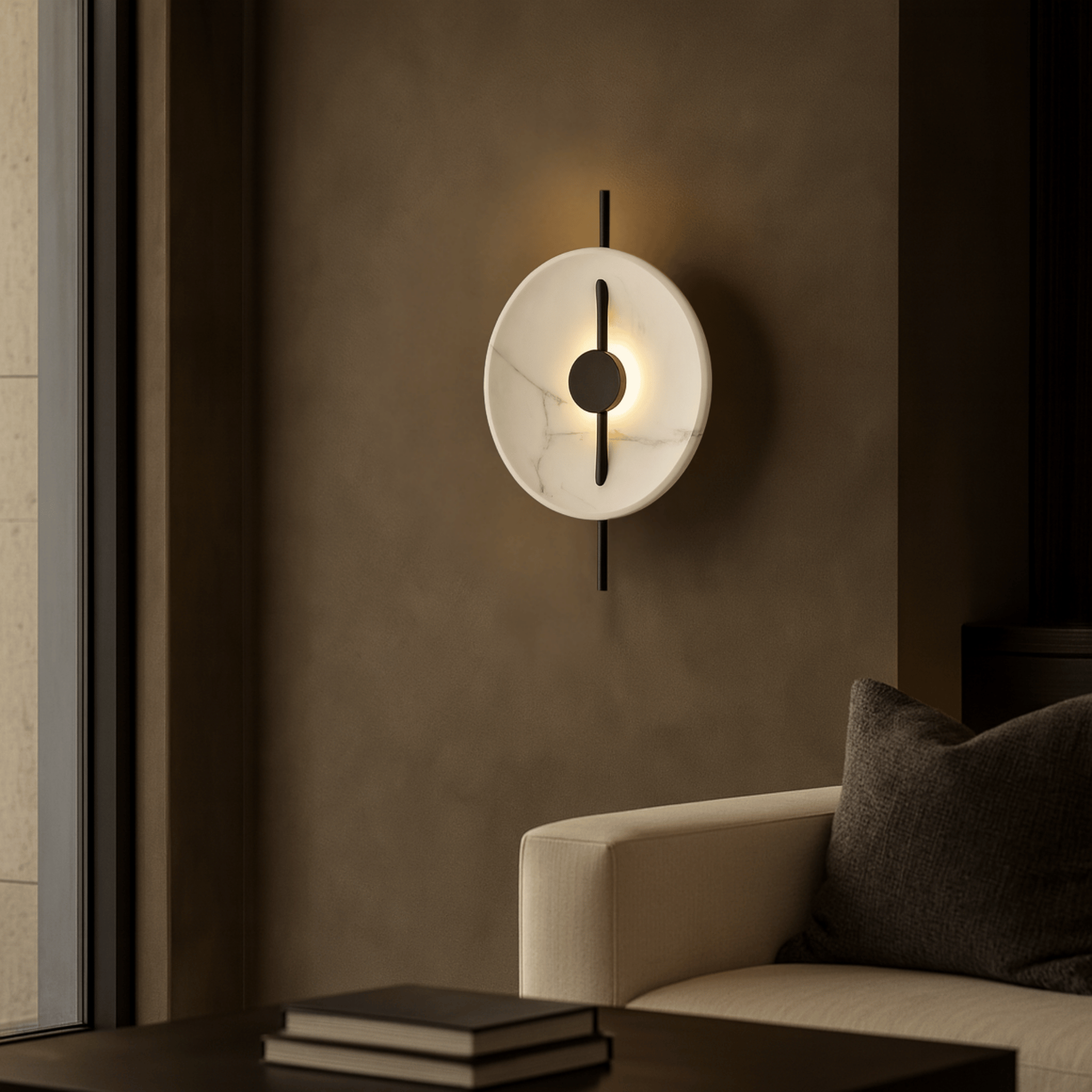 Sculptural Marble Effect LED Wall Light by Skonne, Fixtures, Steinlys