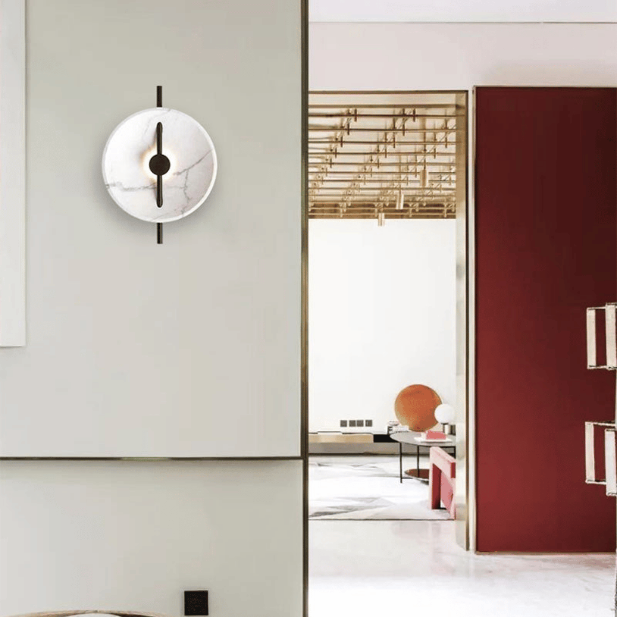 Sculptural Marble Effect LED Wall Light by Skonne, Fixtures, Steinlys