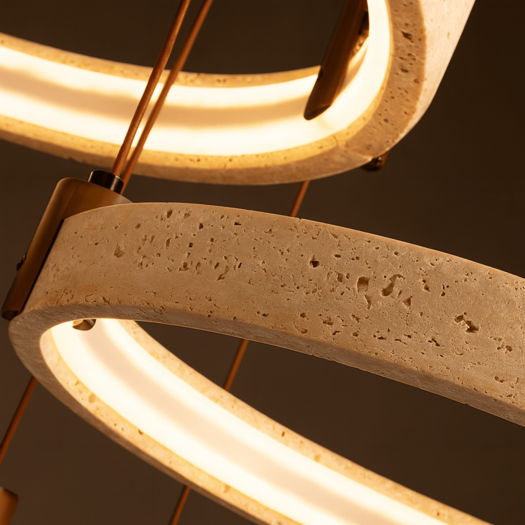 Steinrund Stone Ring Pendant Light for Dining, Ceiling Fixtures, Natural Multi-Ring