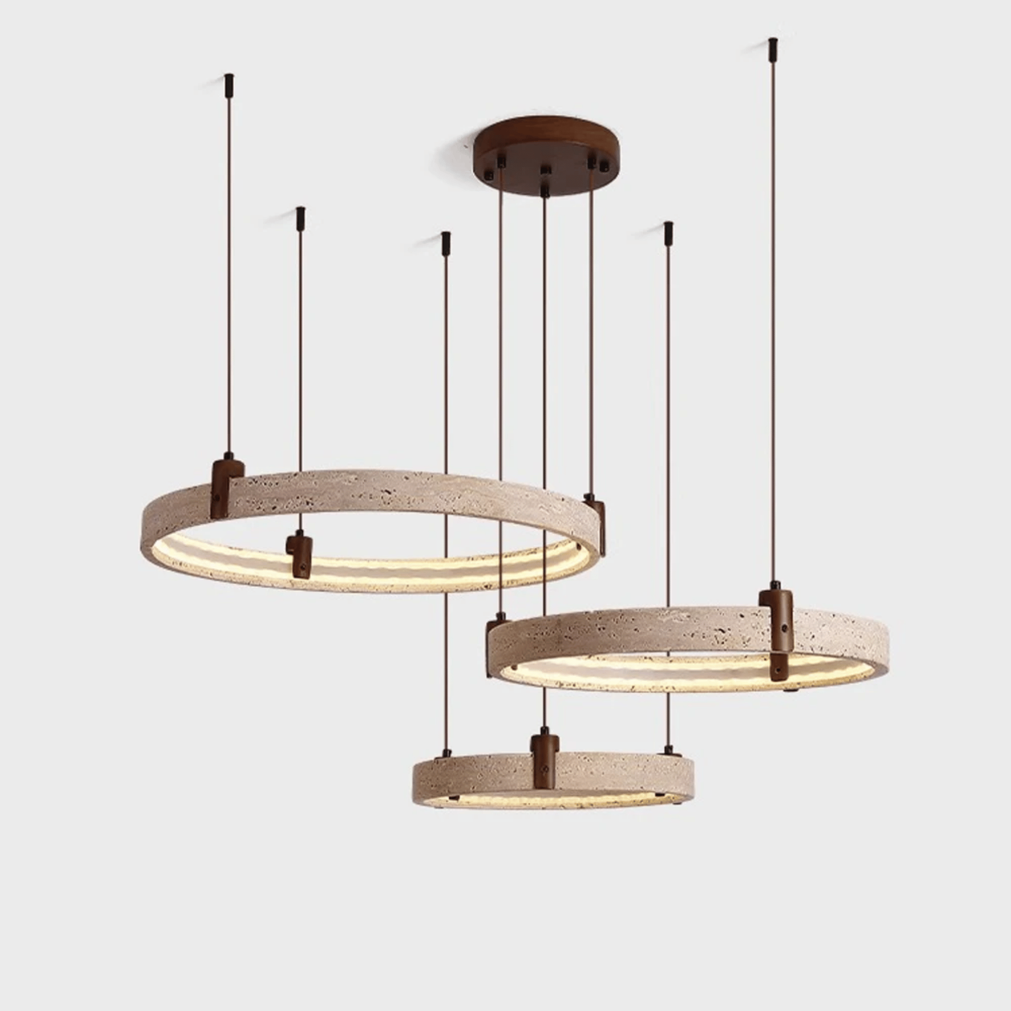 Steinrund Stone Ring Pendant Light for Dining, Ceiling Fixtures, Natural Multi-Ring