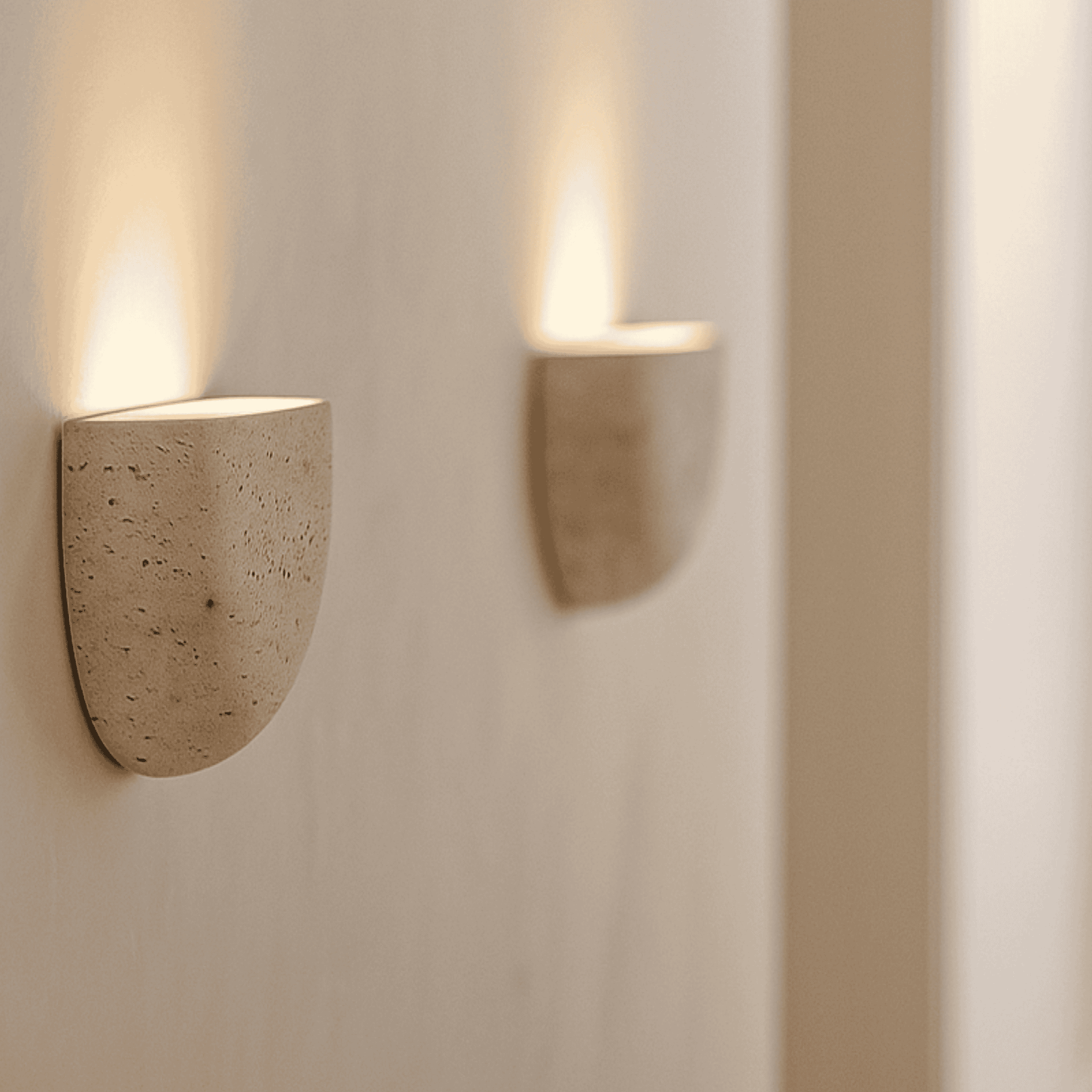 Steinvar Natural Travertine Sconce — Nordic Light, Wall Fixtures, Stone