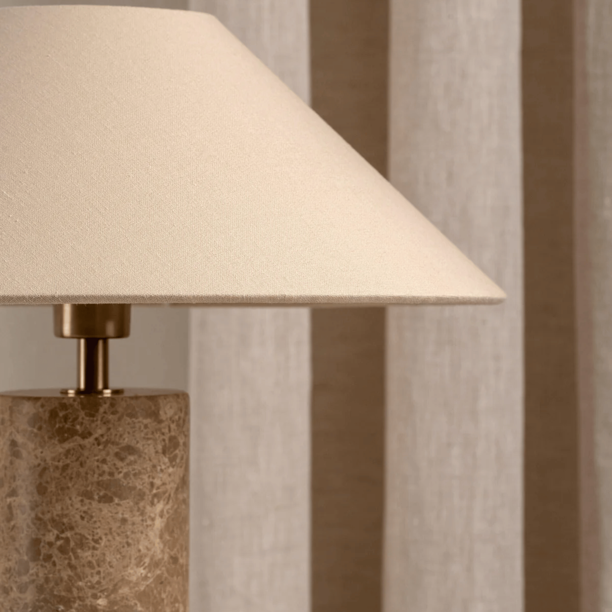 Natural Marble Table Lamp with Linen Shade | Skonne, Lamps, Steiva Nordic Style