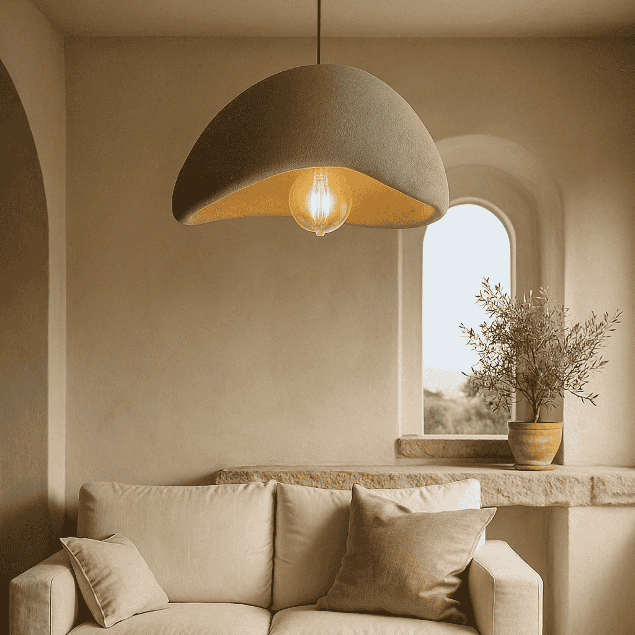 Stena Sculptural Pendant Chandelier for Dining Room, Grey Asymmetrical / 11.8’’ (30CM), Ceiling Light Fixtures,