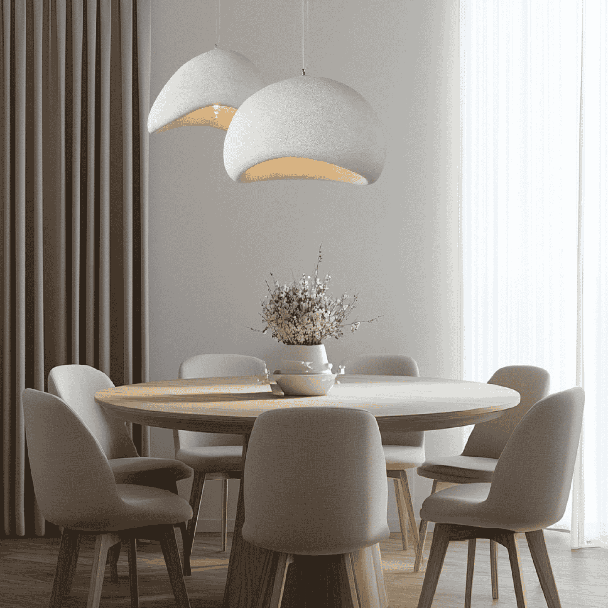 Stena Sculptural Pendant Chandelier for Dining Room, Ceiling Light Fixtures, Textured Stone