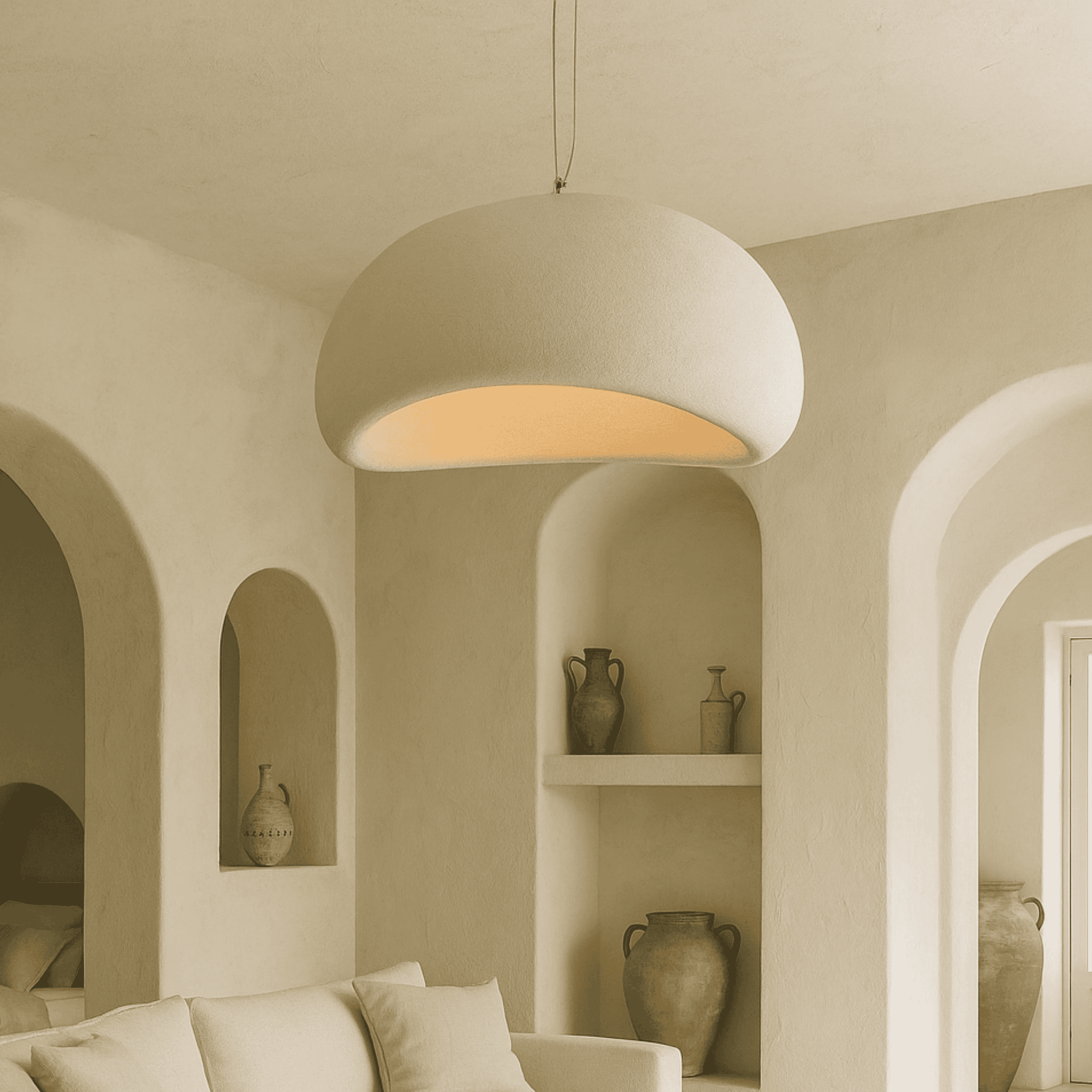 Stena Sculptural Pendant Chandelier for Dining Room, White Symmetrical / 11.8’’ (30CM), Ceiling Light Fixtures,