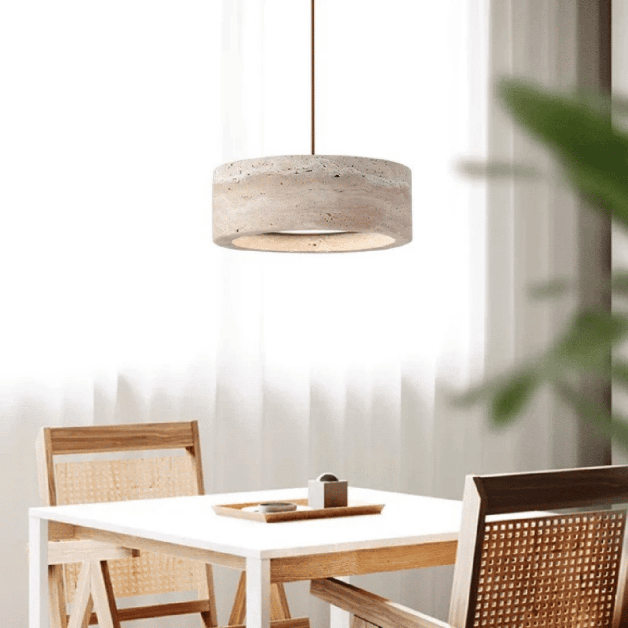 Genuine Travertine Stone Dimmable LED Pendant Light, Ceiling Fixtures, Stenglo