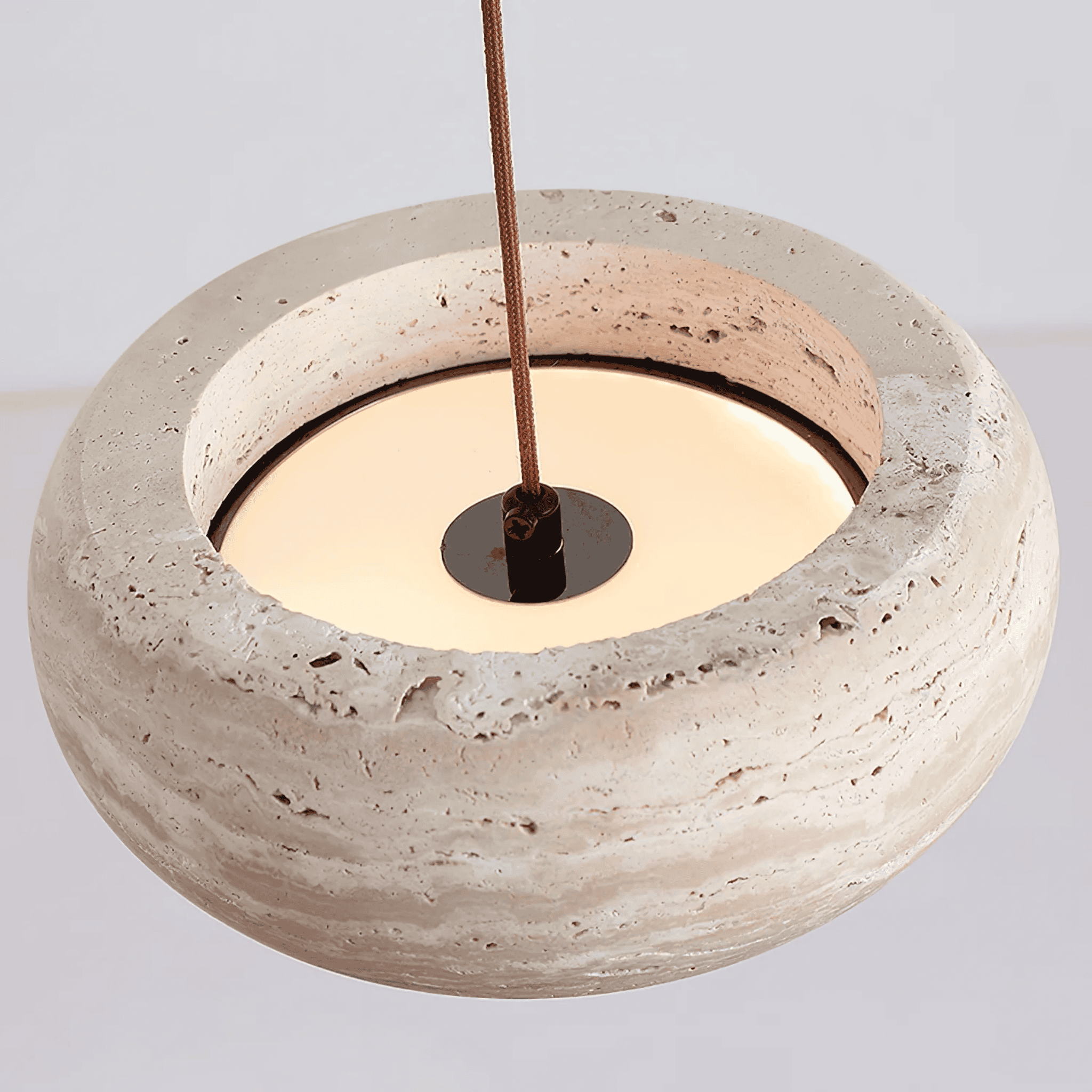 Genuine Travertine Stone Dimmable LED Pendant Light, Ceiling Fixtures, Stenglo