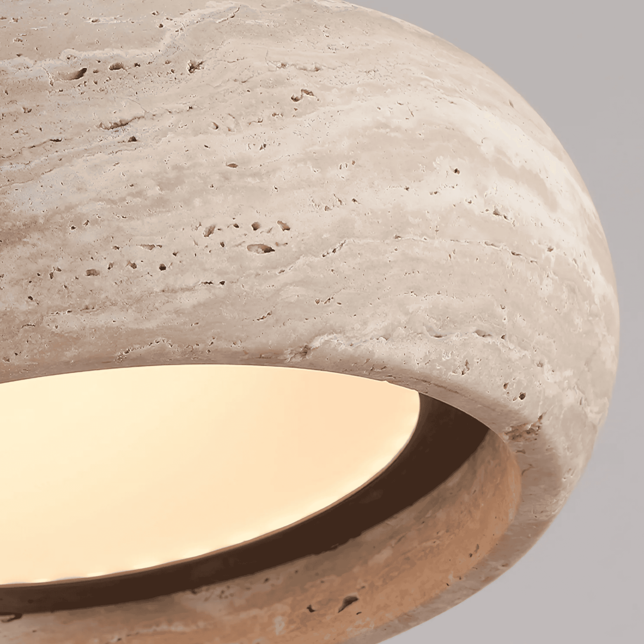 Genuine Travertine Stone Dimmable LED Pendant Light, Ceiling Fixtures, Stenglo