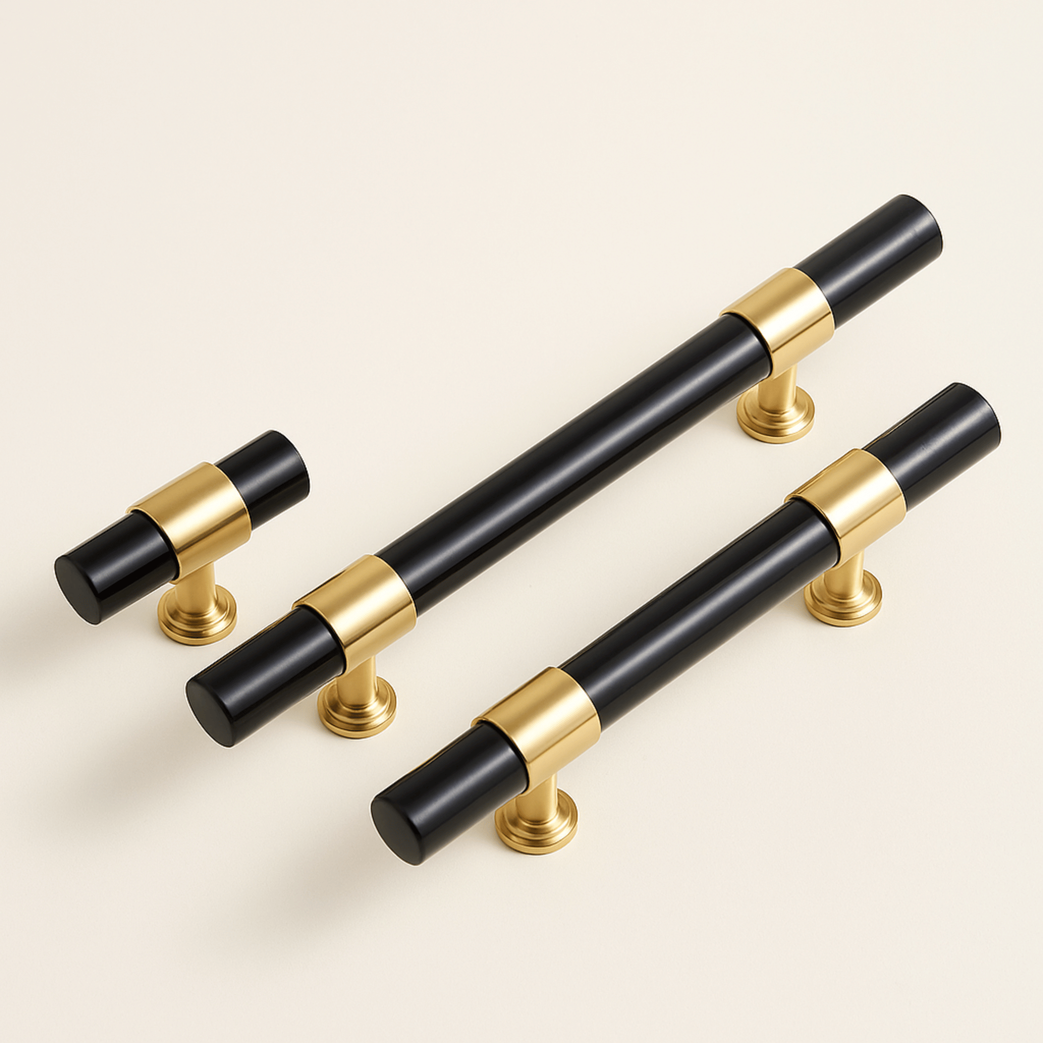 Marble Brass Cabinet Pulls — Natural Stone Hardware, Black Knob, Knobs & Handles, Stenvei