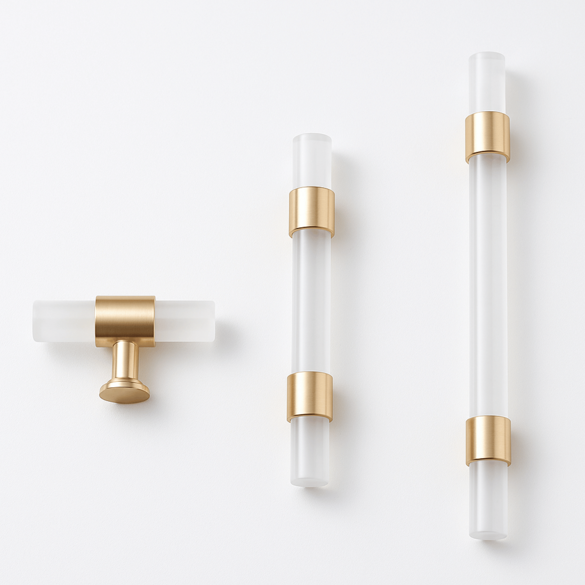 Marble Brass Cabinet Pulls — Natural Stone Hardware, Crystal White Knob, Knobs & Handles, Stenvei