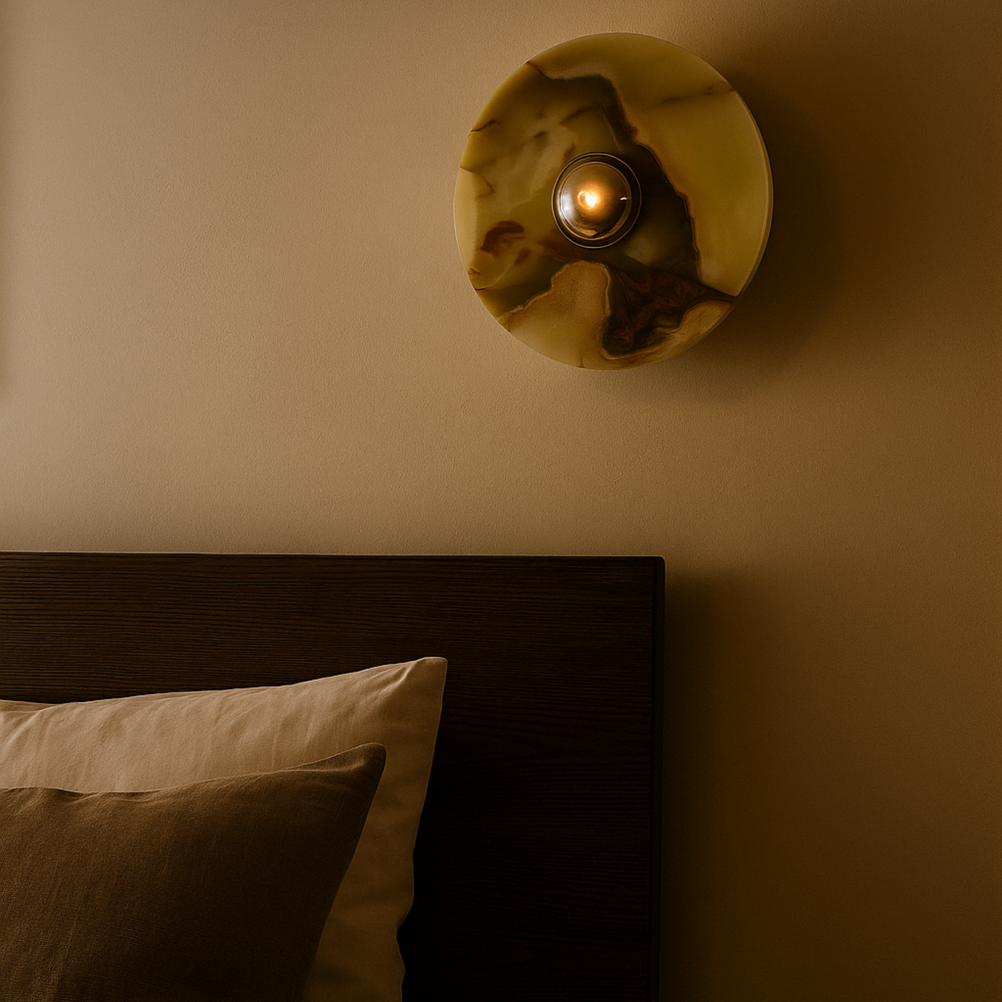 Stenvei Marble Wall Sconce — Warm Nordic Lighting, Light Fixtures, with Frosted Glass