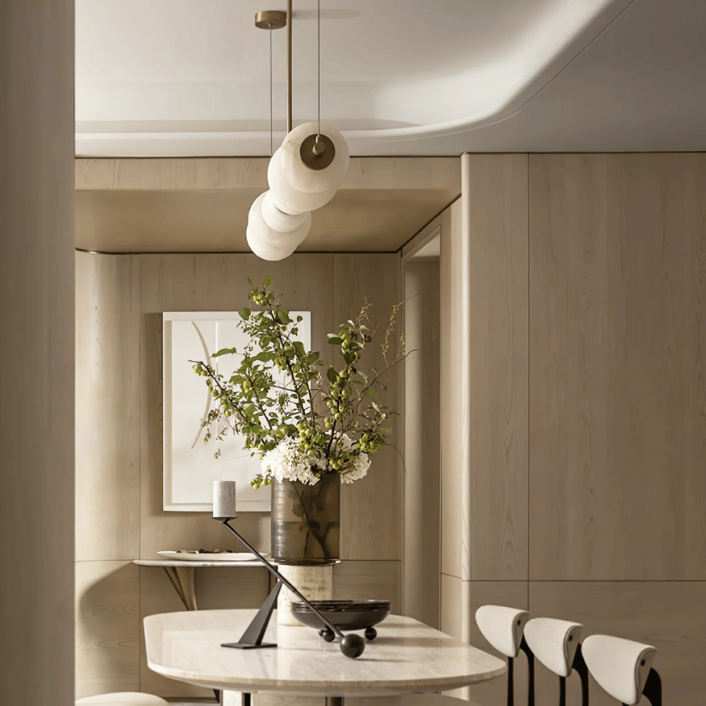 Stenvei Marble Pendant Light – Gold Dimmable 53 in, Ceiling Fixtures, Natural