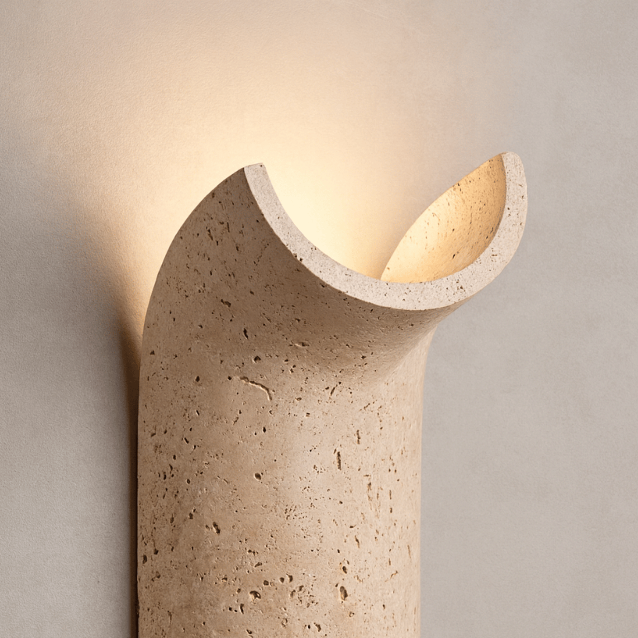 Travertine Wall Sconce Modern Natural Stone Light, Fixtures, Stenvei LED