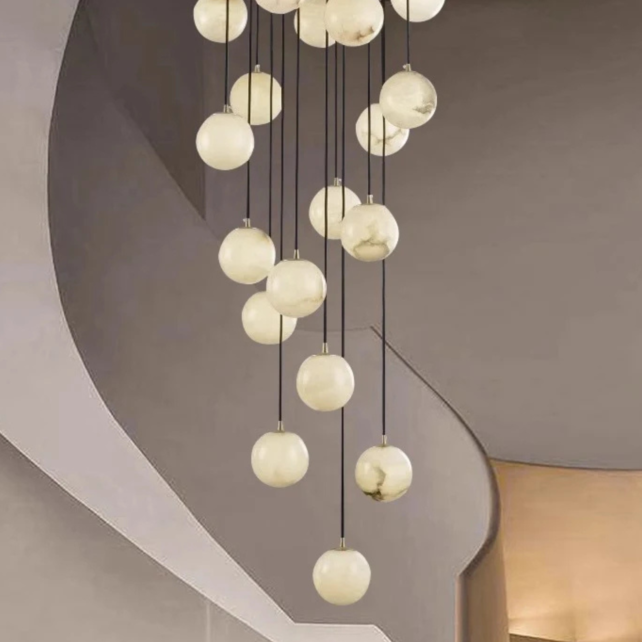Stigna LED Stair Chandelier Acrylic Sphere Light, Chandeliers, Modern