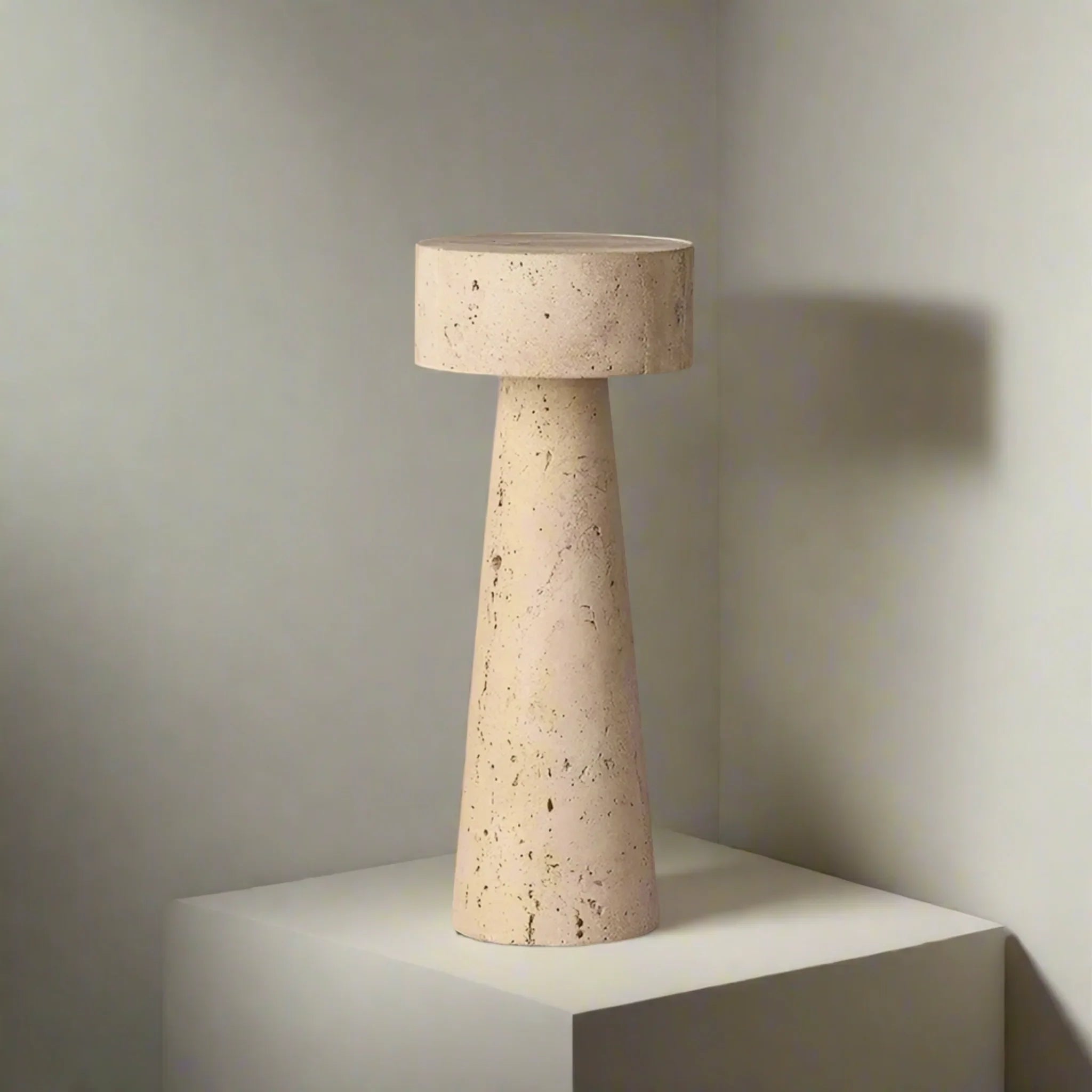 Stilla Natural Stone Table Lamp - Wabi-Sabi Style, Lamps, Handcrafted