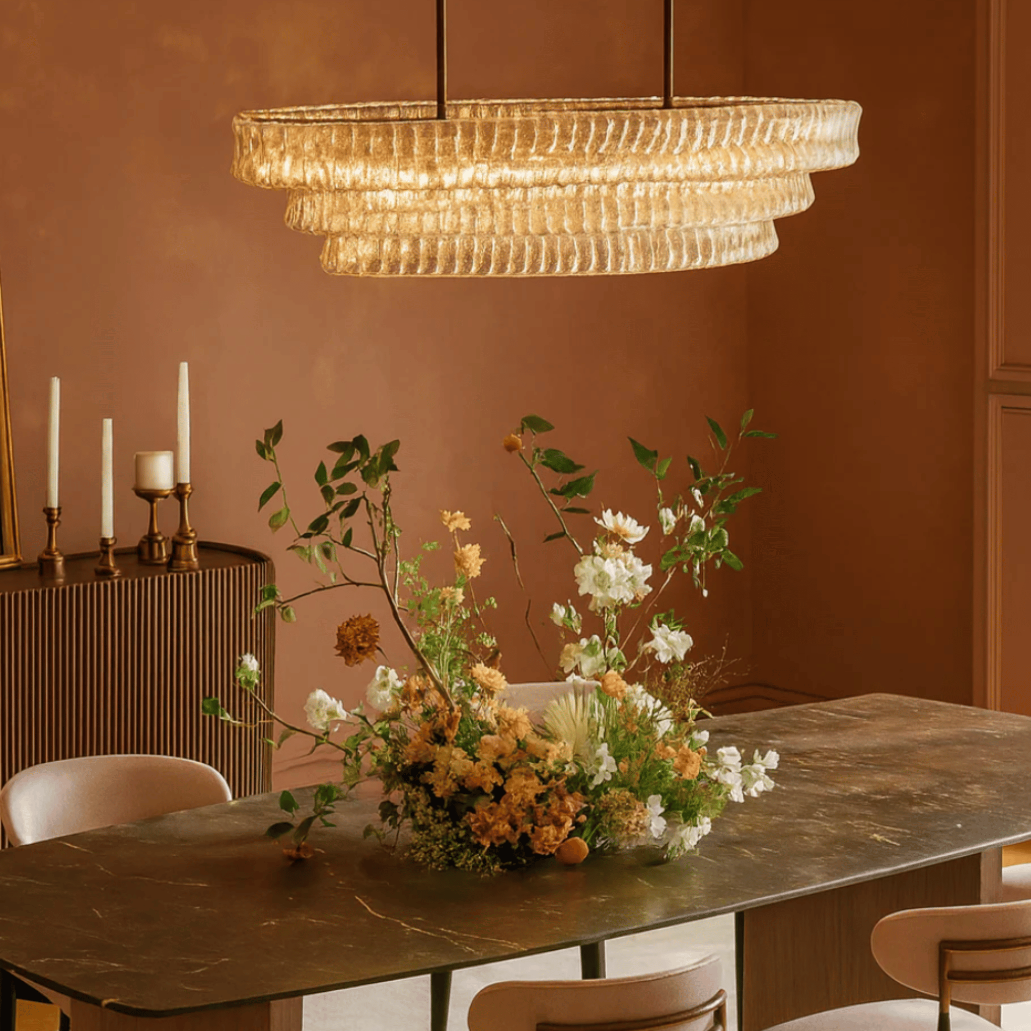 Stjerna Vintage Clear Glass Chandelier Dimmable LED, Large / Natural Light, Chandeliers, French