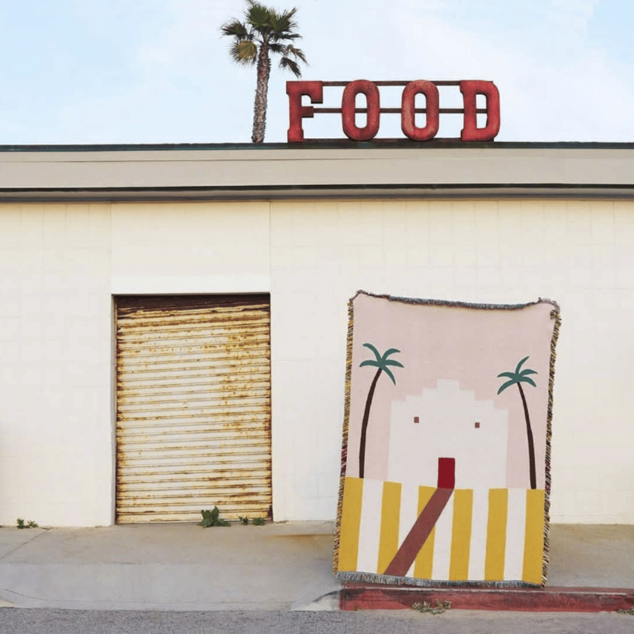 Boho Cotton Throw Blanket Coastal Beach Style, Blankets, Stranda Retro 51x63