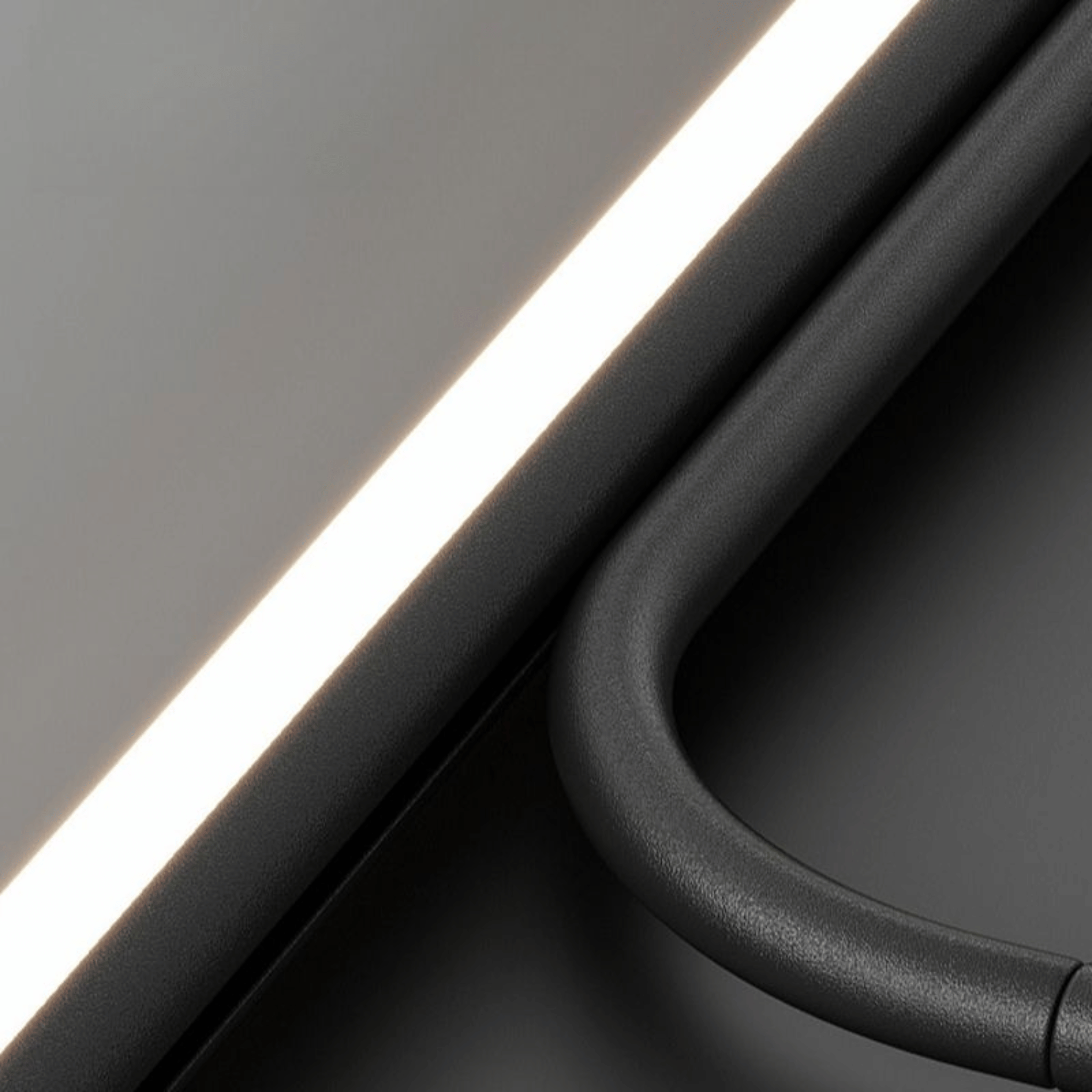 Strekk Black Linear LED Pendant Light Skonne, Ceiling Fixtures, Nordic Matte