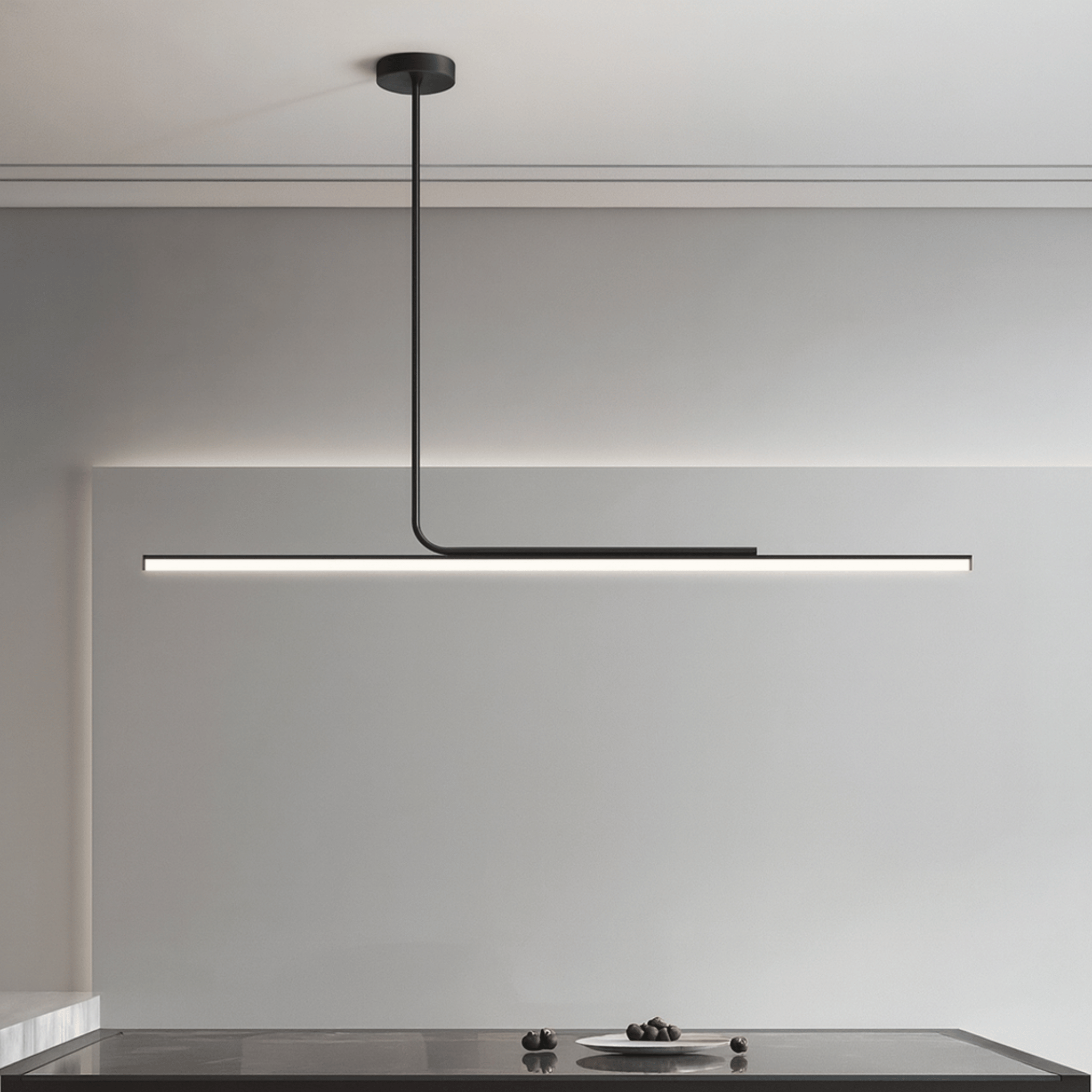 Strekk Black Linear LED Pendant Light Skonne, Small / Warm White, Ceiling Fixtures, Nordic Matte