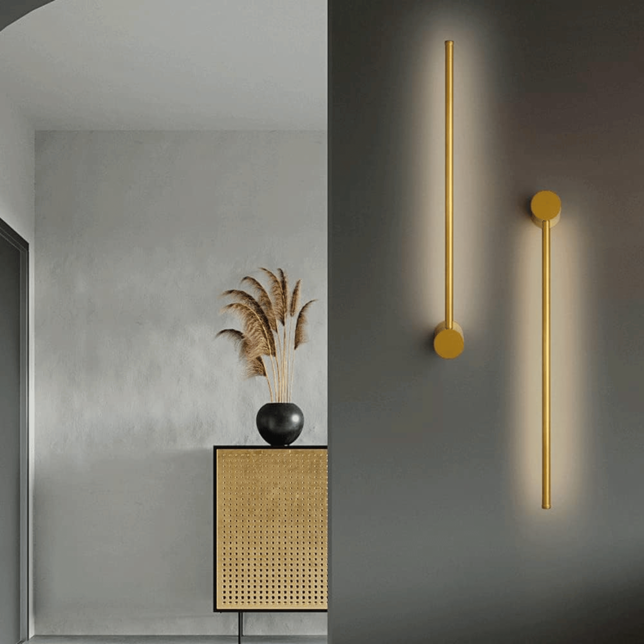 Strimla LED Wall Lamp Nordic Minimalist Gold Black, Light Fixtures, Linear
