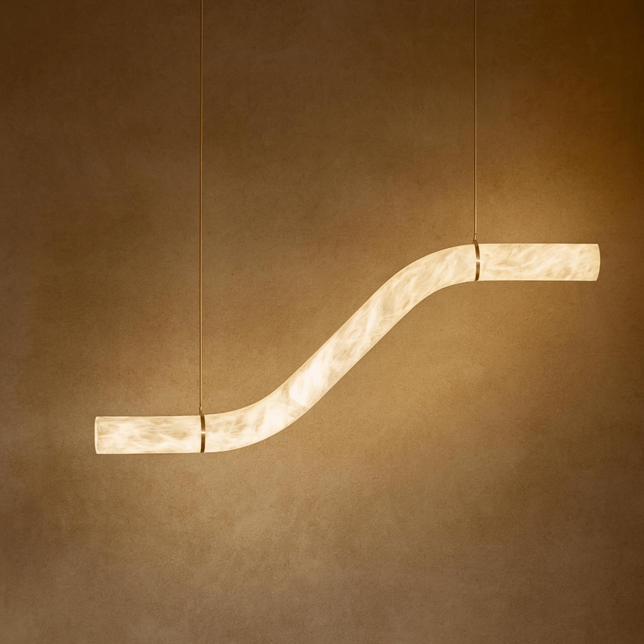 Strøma Marble Wave Sculptural Pendant Light Dining, Small / Warm light, Ceiling Fixtures, Genuine