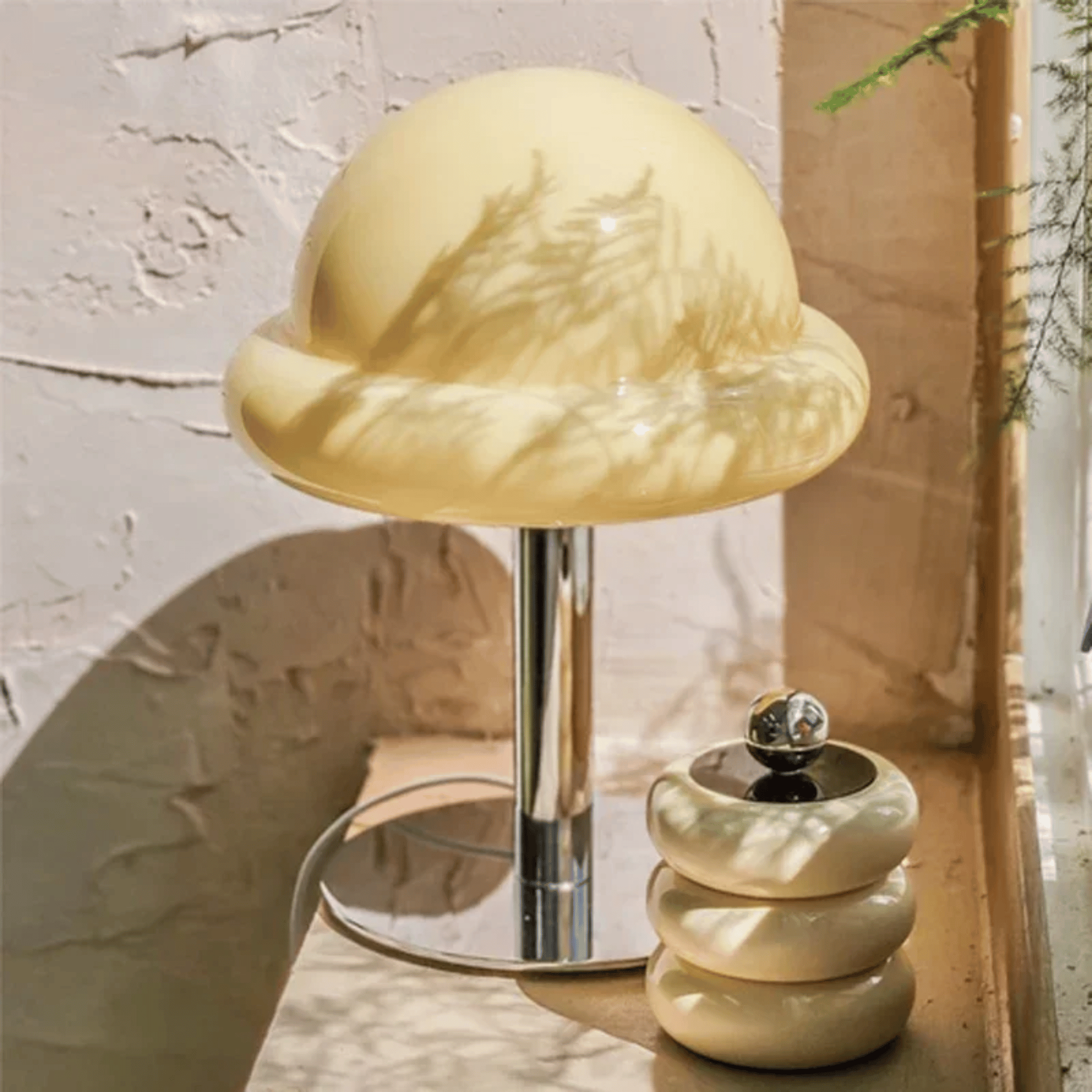 Svampa Dimmable Retro Glass Mushroom Table Lamp USB, Lamps, LED