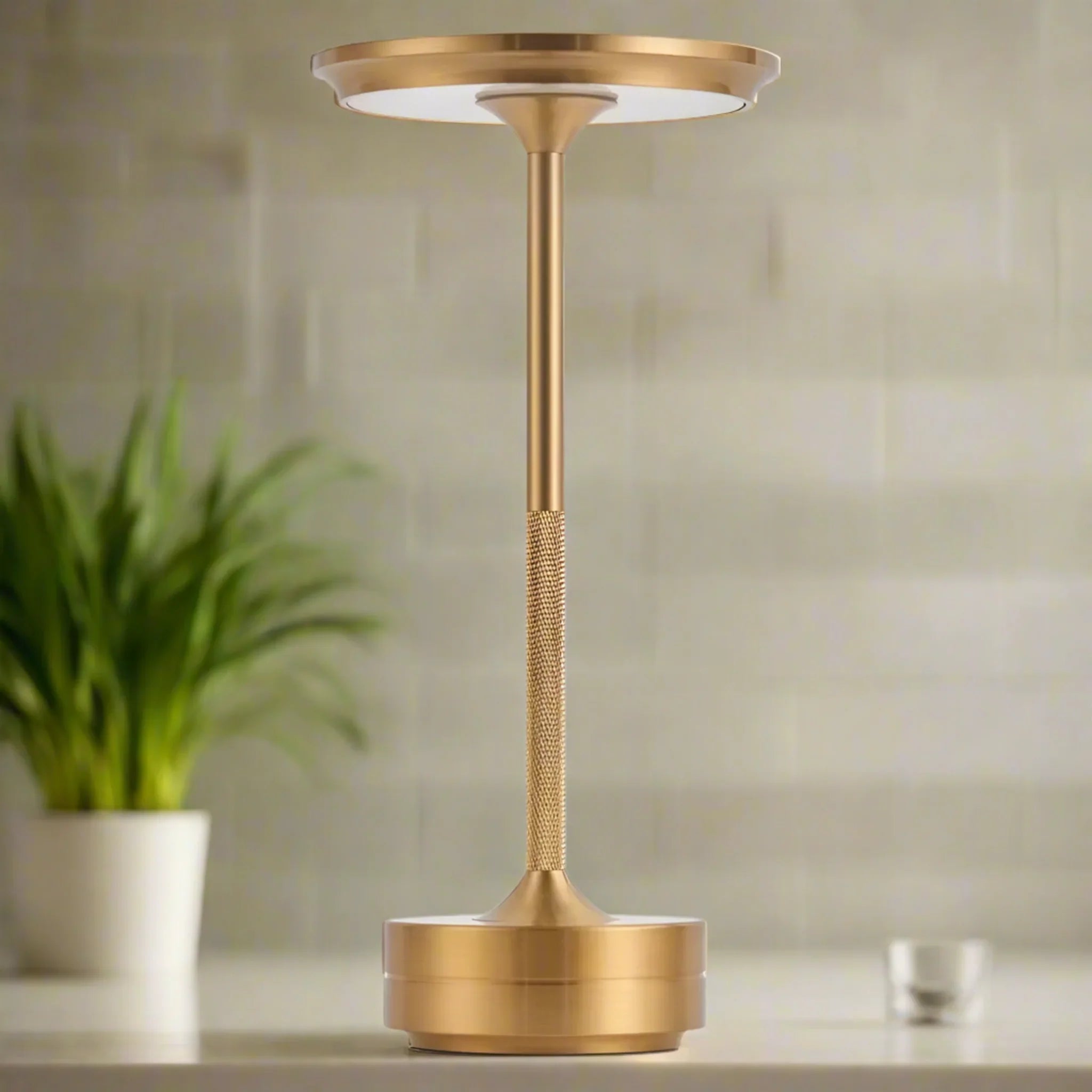 Tändra Rechargeable Cordless LED Touch Table Lamp, Gold, Desk Lamps, Dimmable