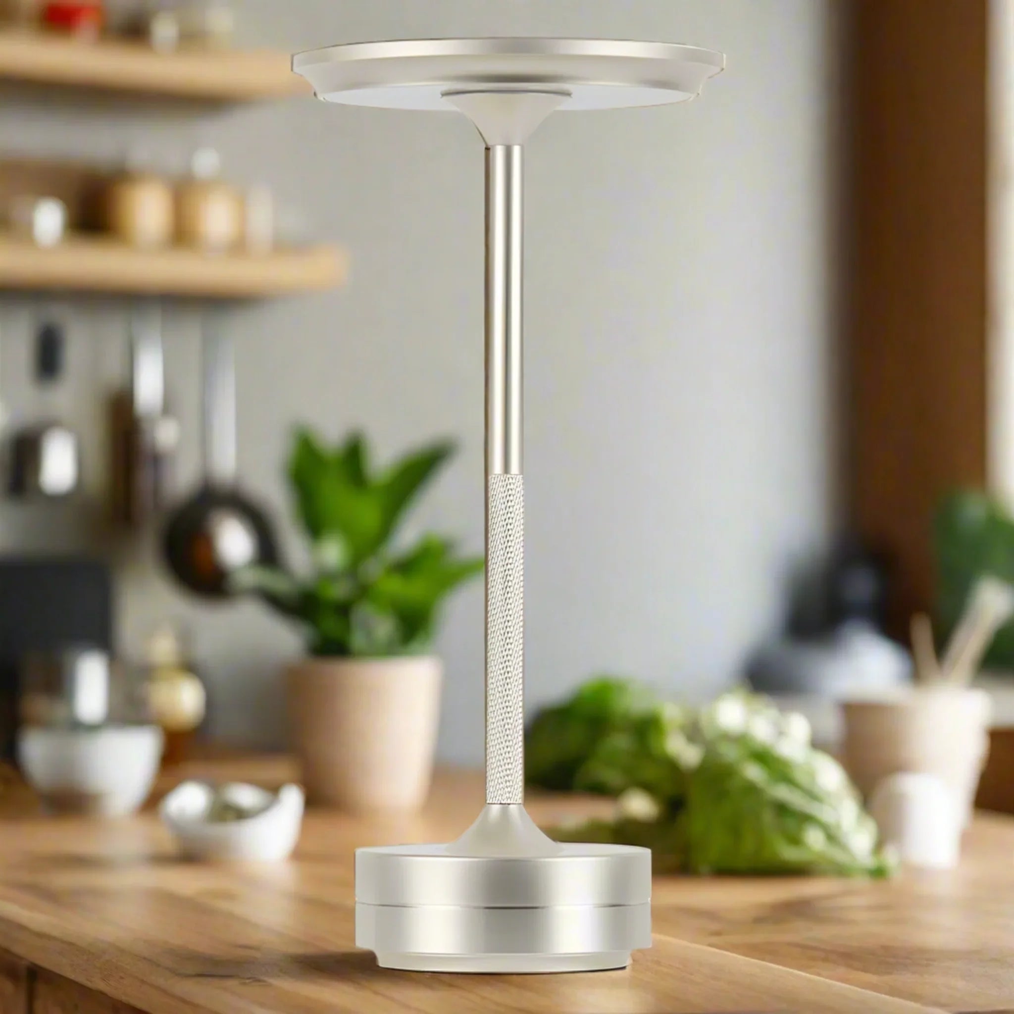 Tändra Rechargeable Cordless LED Touch Table Lamp, Silver, Desk Lamps, Dimmable