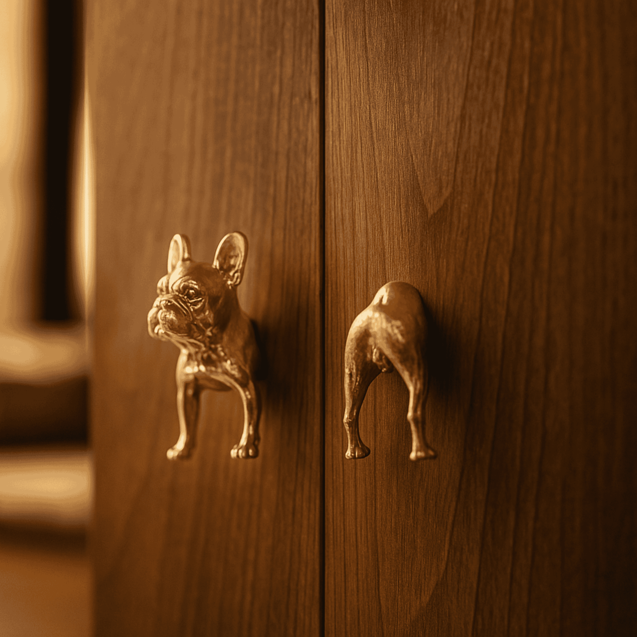 Polished Brass Dog Drawer Pull Handle for Furniture, Cabinet Knobs & Handles, Tassa