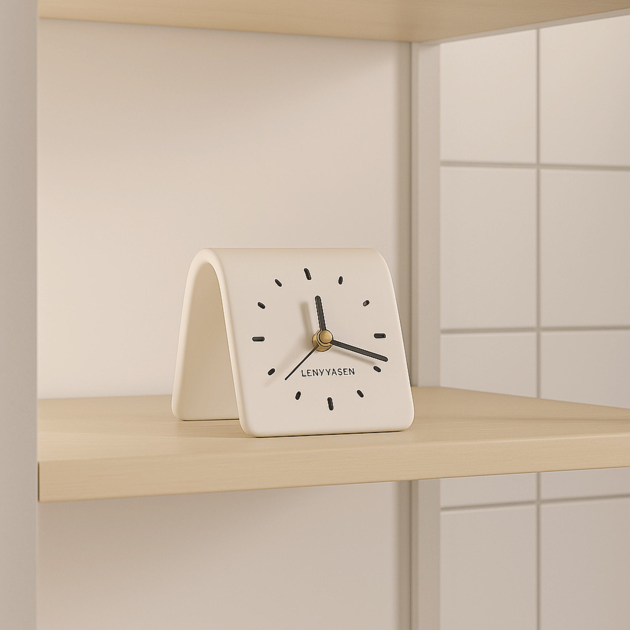 Silent Ceramic Desk Clock — Nordic Minimalist Style, White, Wall Clocks, Tilje for Modern Homes