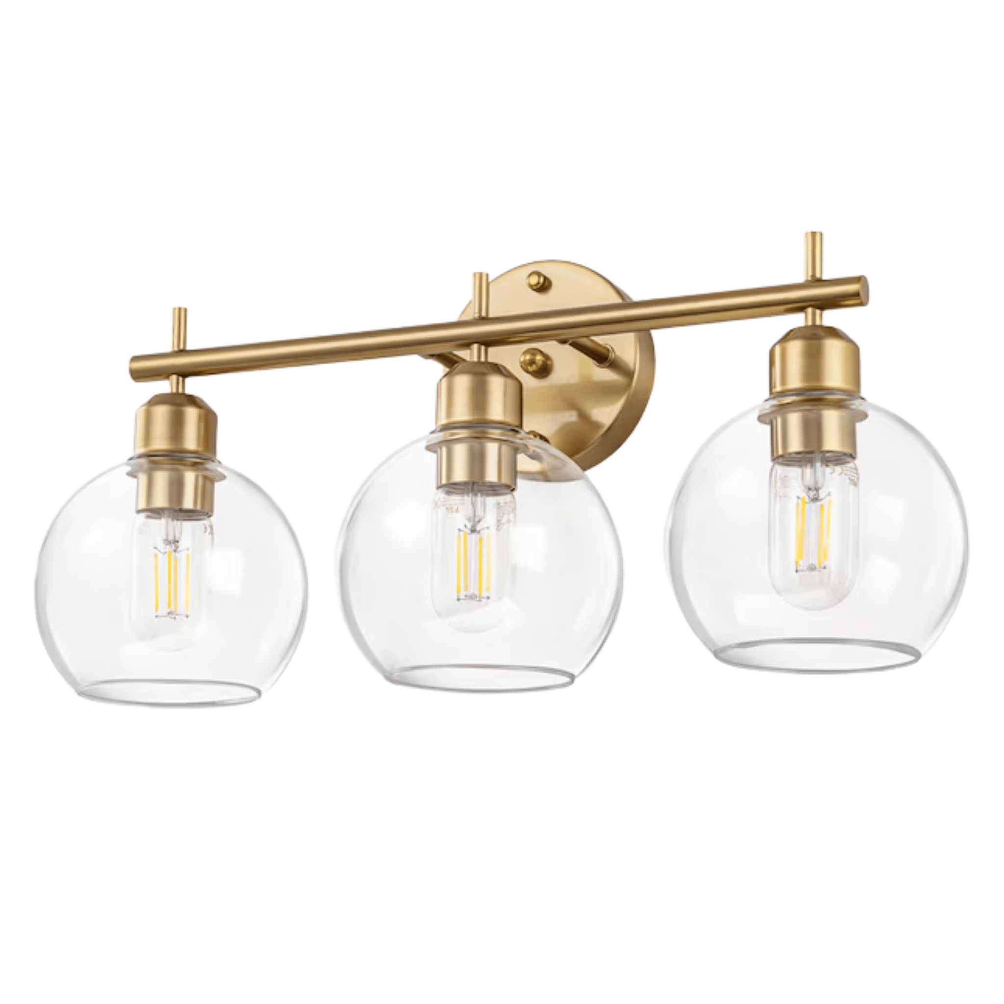 Trekule 3-Light Glass Globe Vanity Wall Light Gold, Fixtures