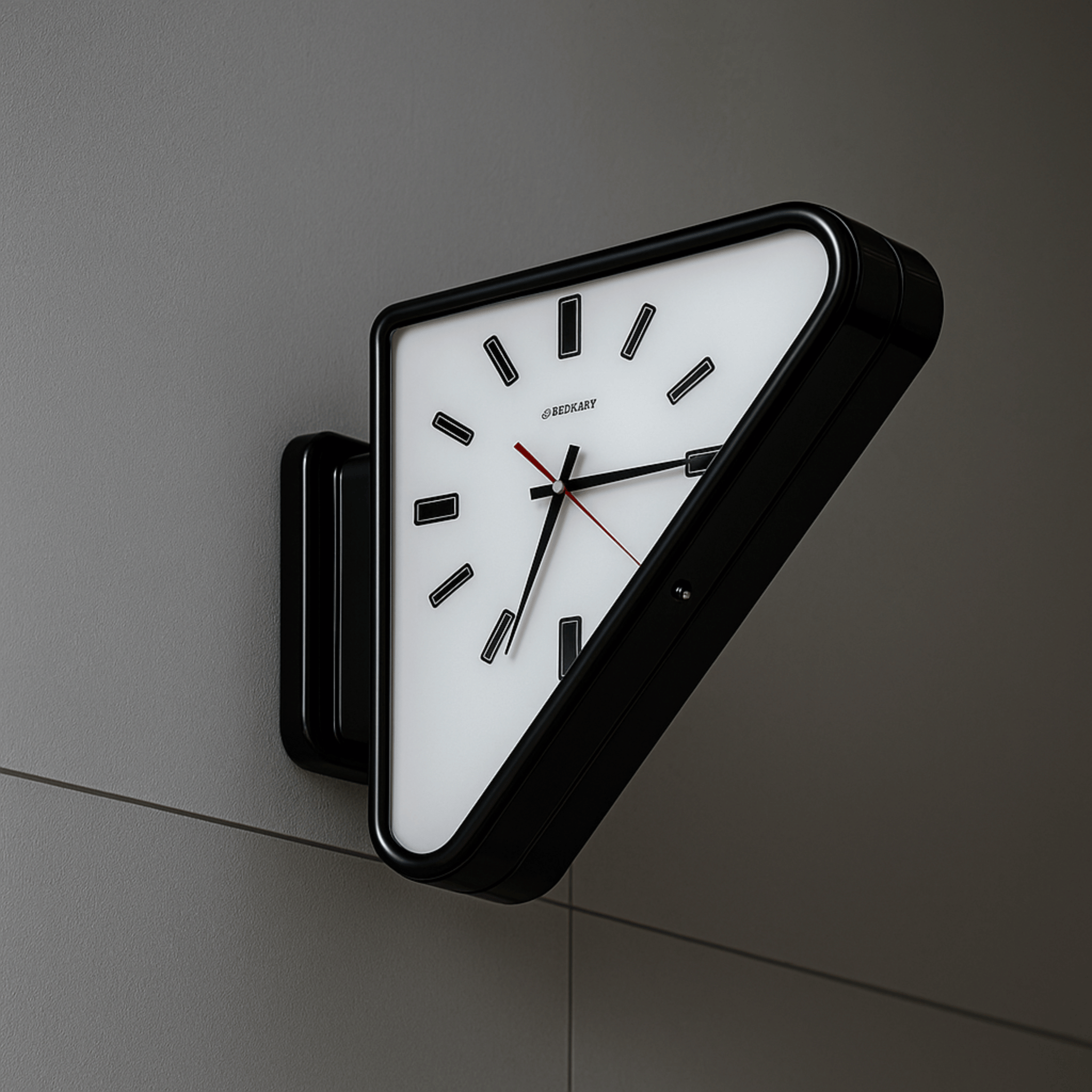 Modern Geometric Metal Wall Clock Silent Precision, Black, Clocks, Tvilling Dual-Sided