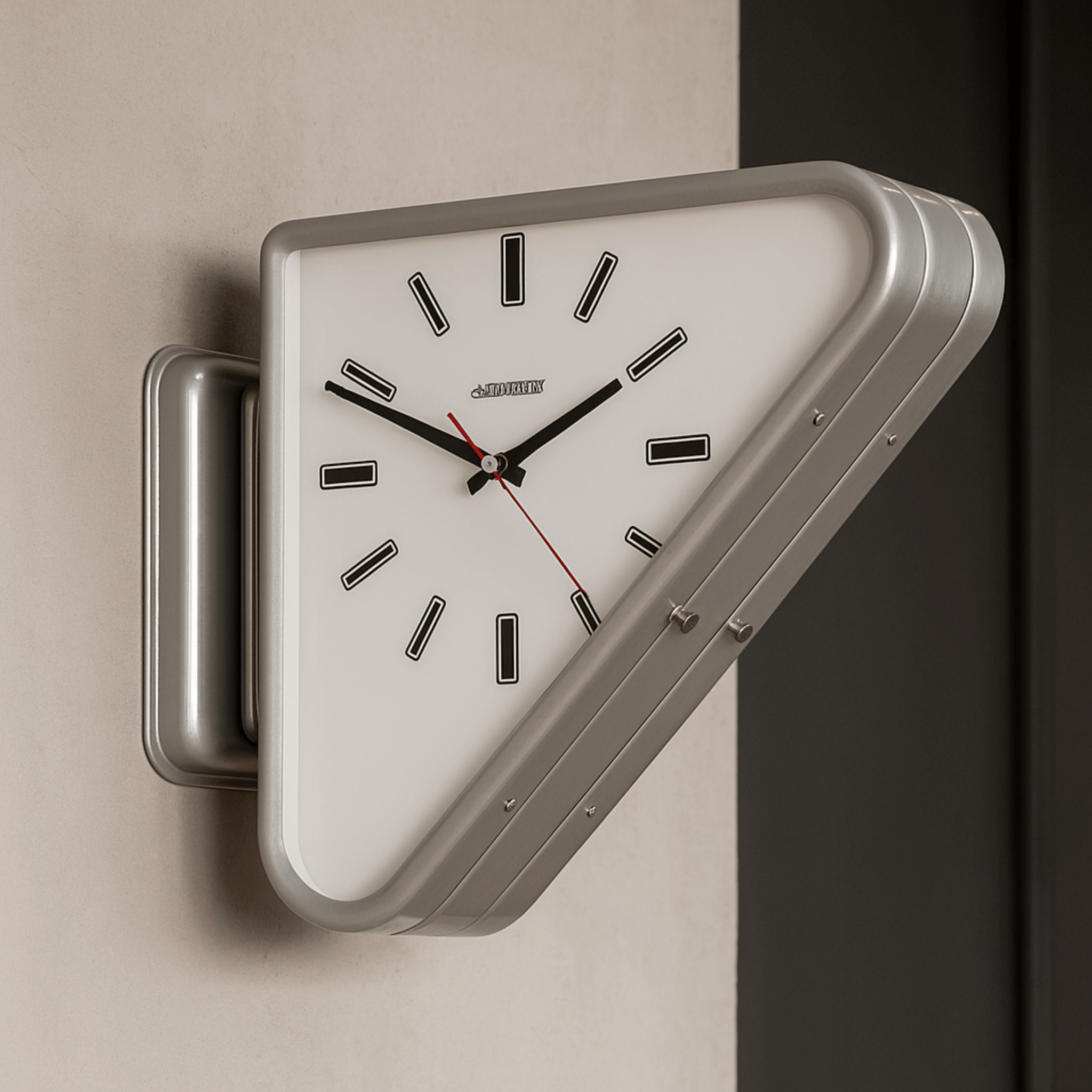 Modern Geometric Metal Wall Clock Silent Precision, Silver, Clocks, Tvilling Dual-Sided