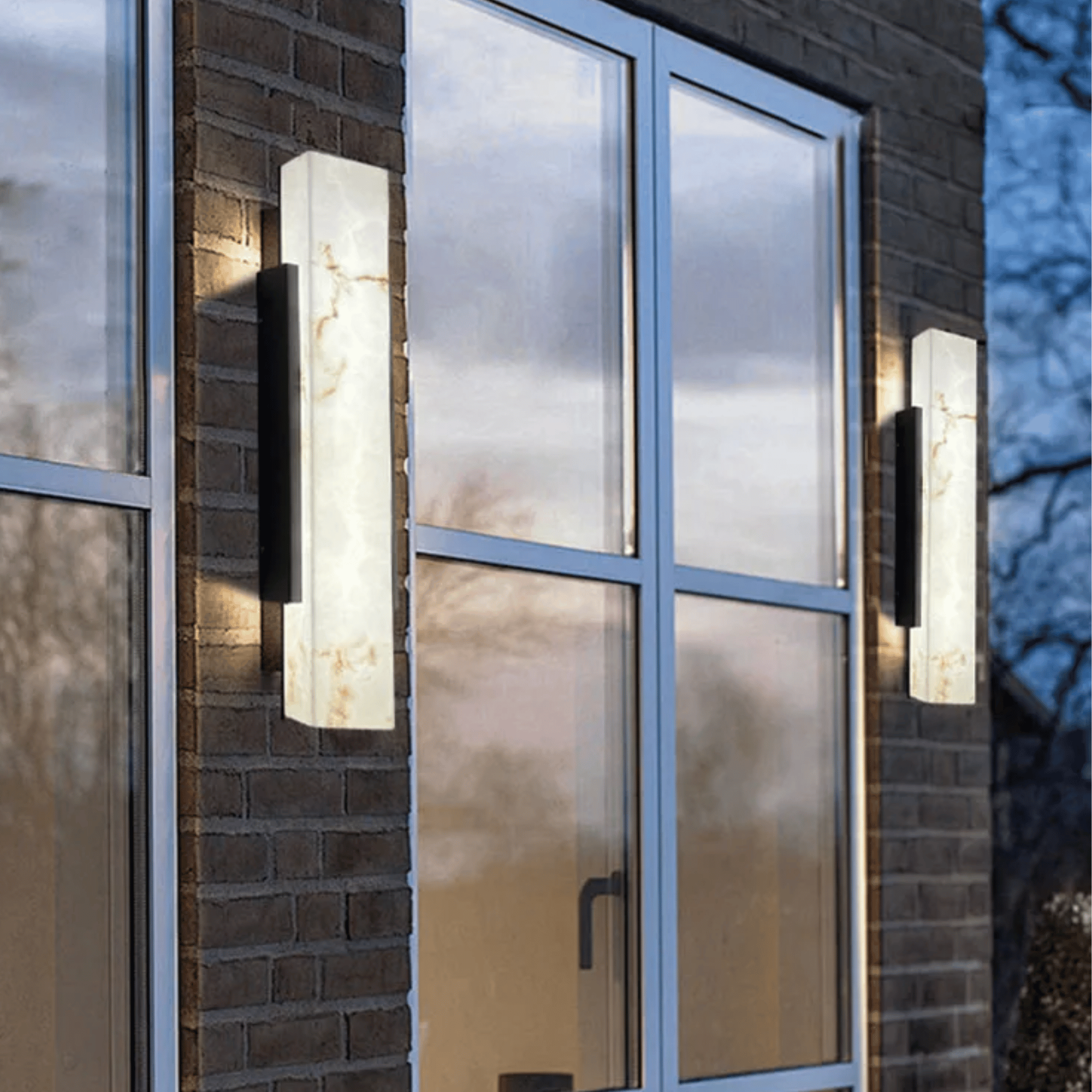 Waterproof Outdoor LED Wall Light with Marble Effect, Medium / Cold White, Landscape Pathway Lighting, Uteld